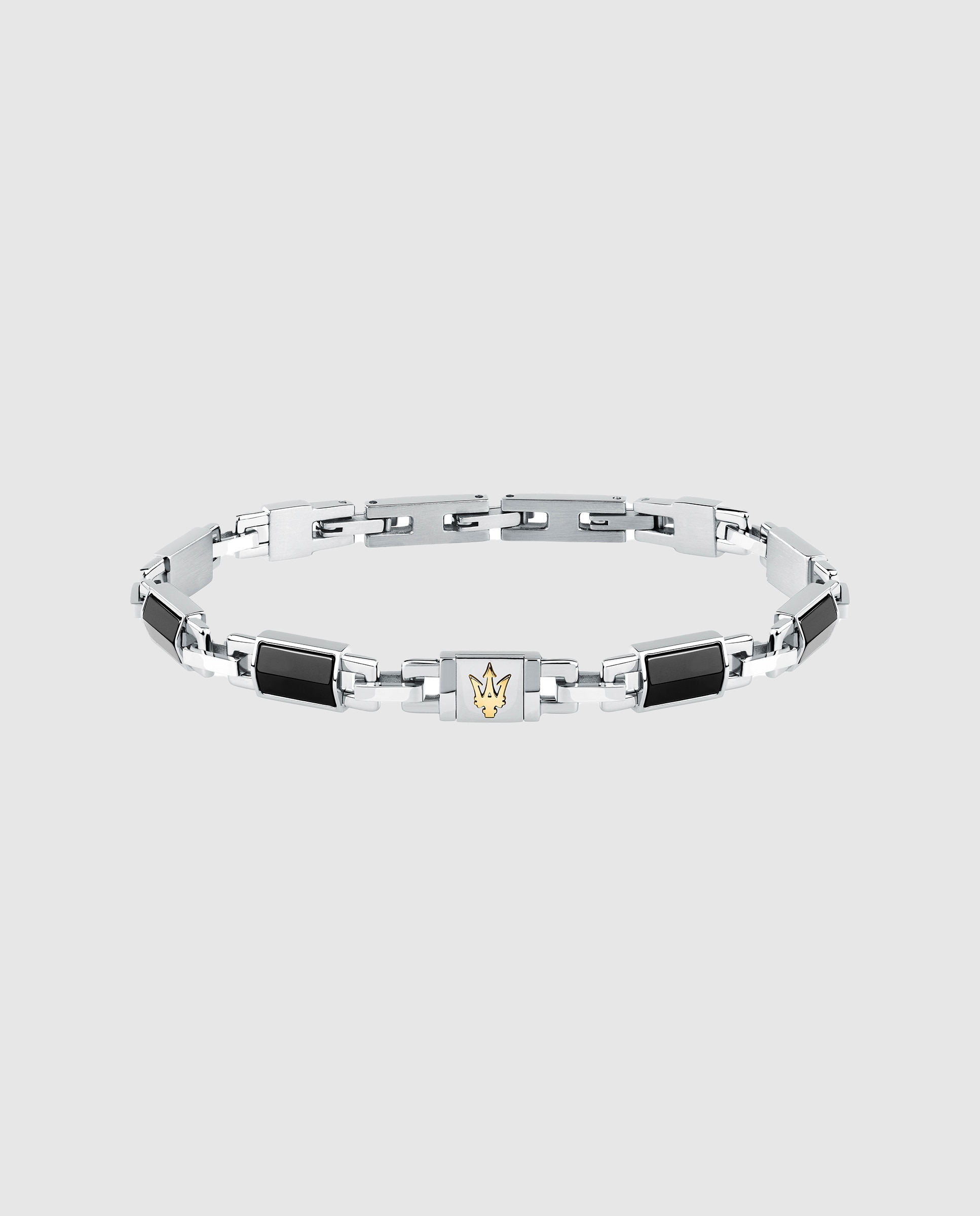 Pulseira Varis de Aço Prateada Preto / Prata-1