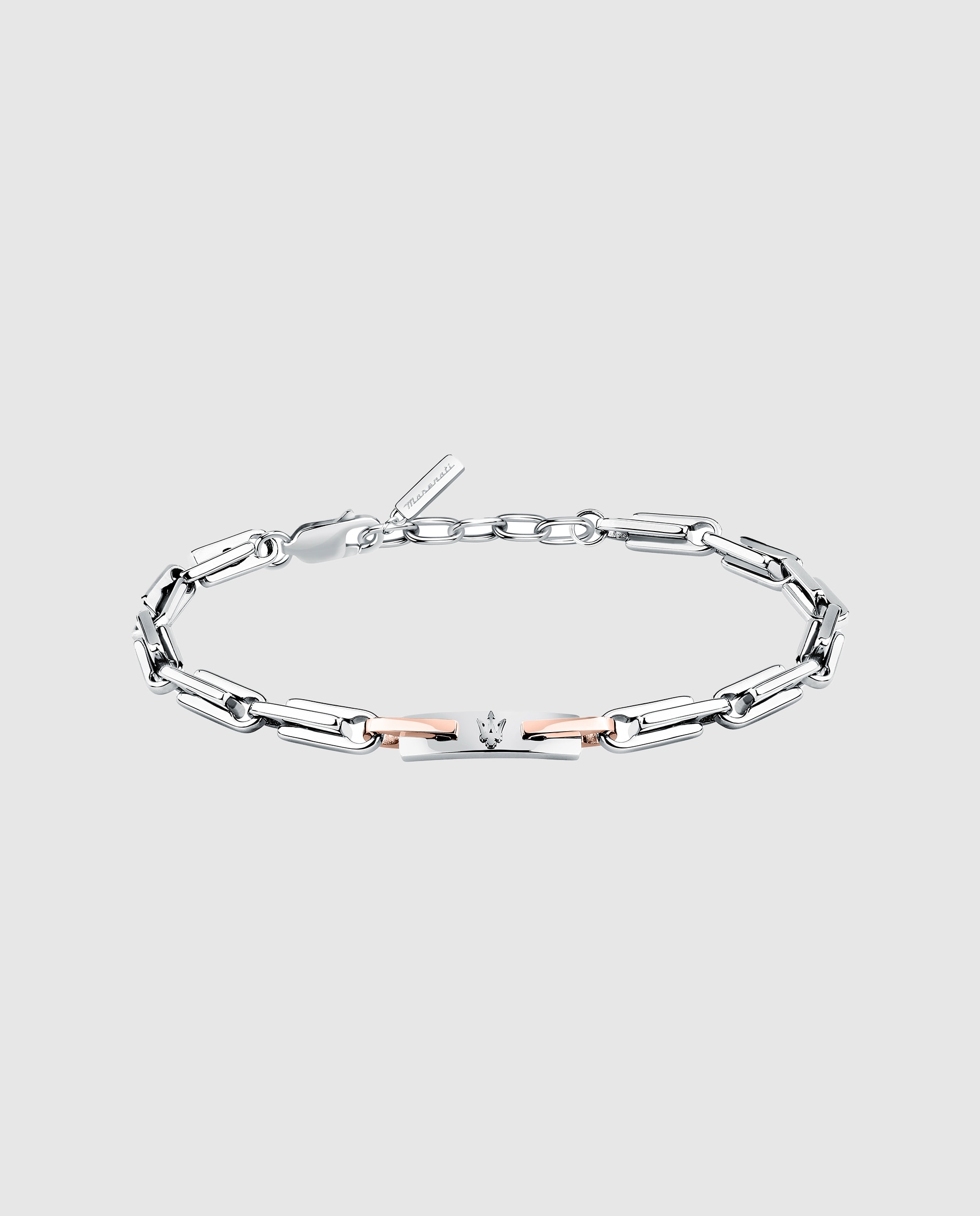 Pulseira Varis de Aço Prateada Prata / Rosa-1