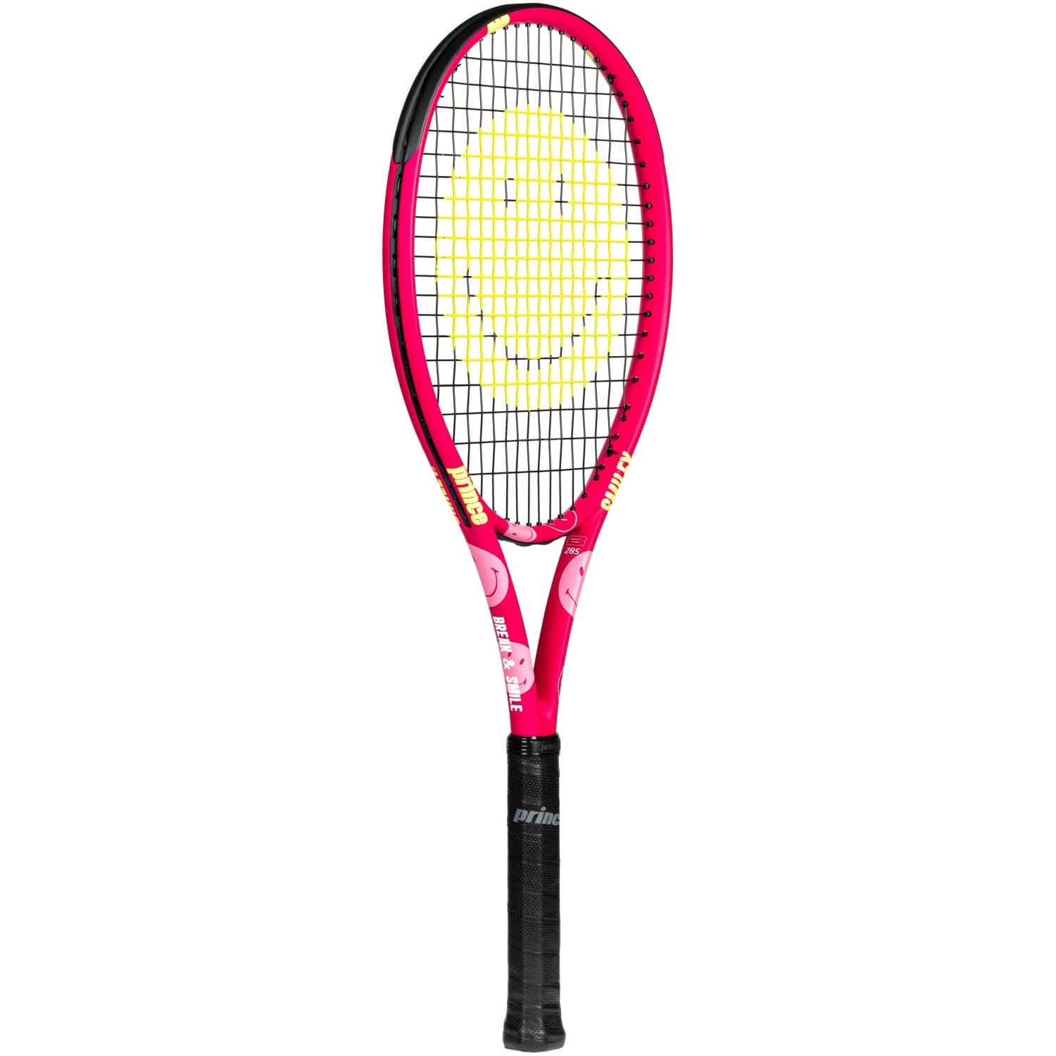 Raquete de Ténis Beast Power 285 G Pink Smiley Edt Encordoada Prince Rosa-2
