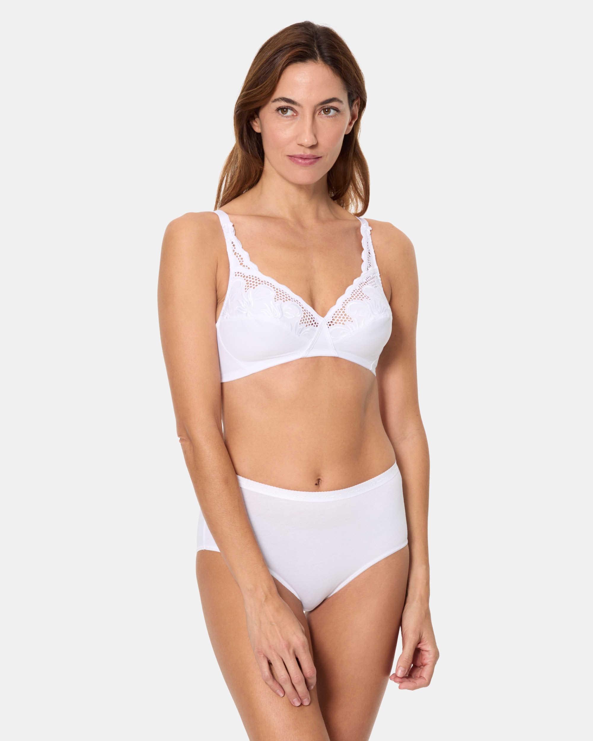 Soutien sem Aros de Sustentação Clássica com Renda Branco-3