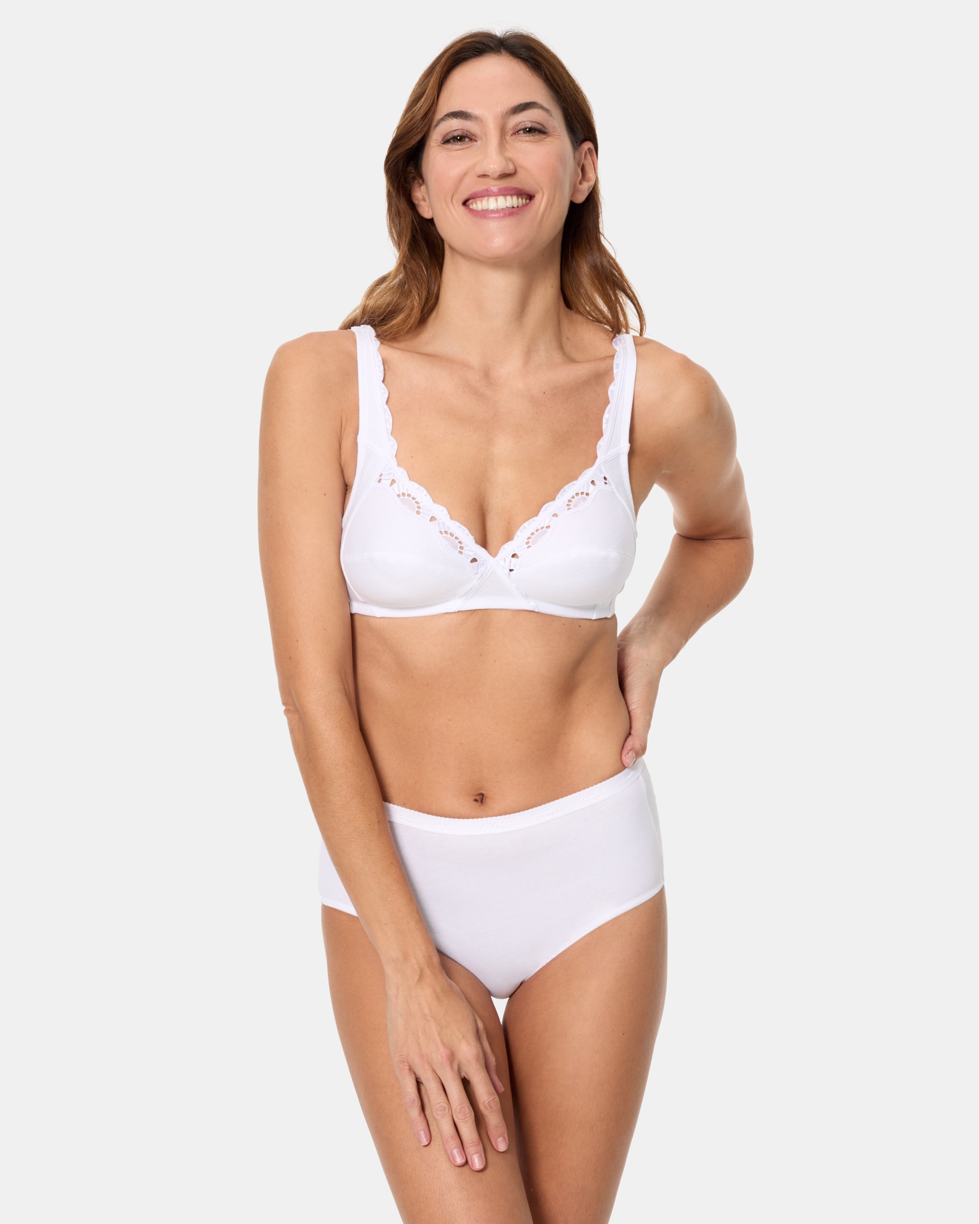 Soutien sem Aros de Sustentação Clássica com Renda Branco-3