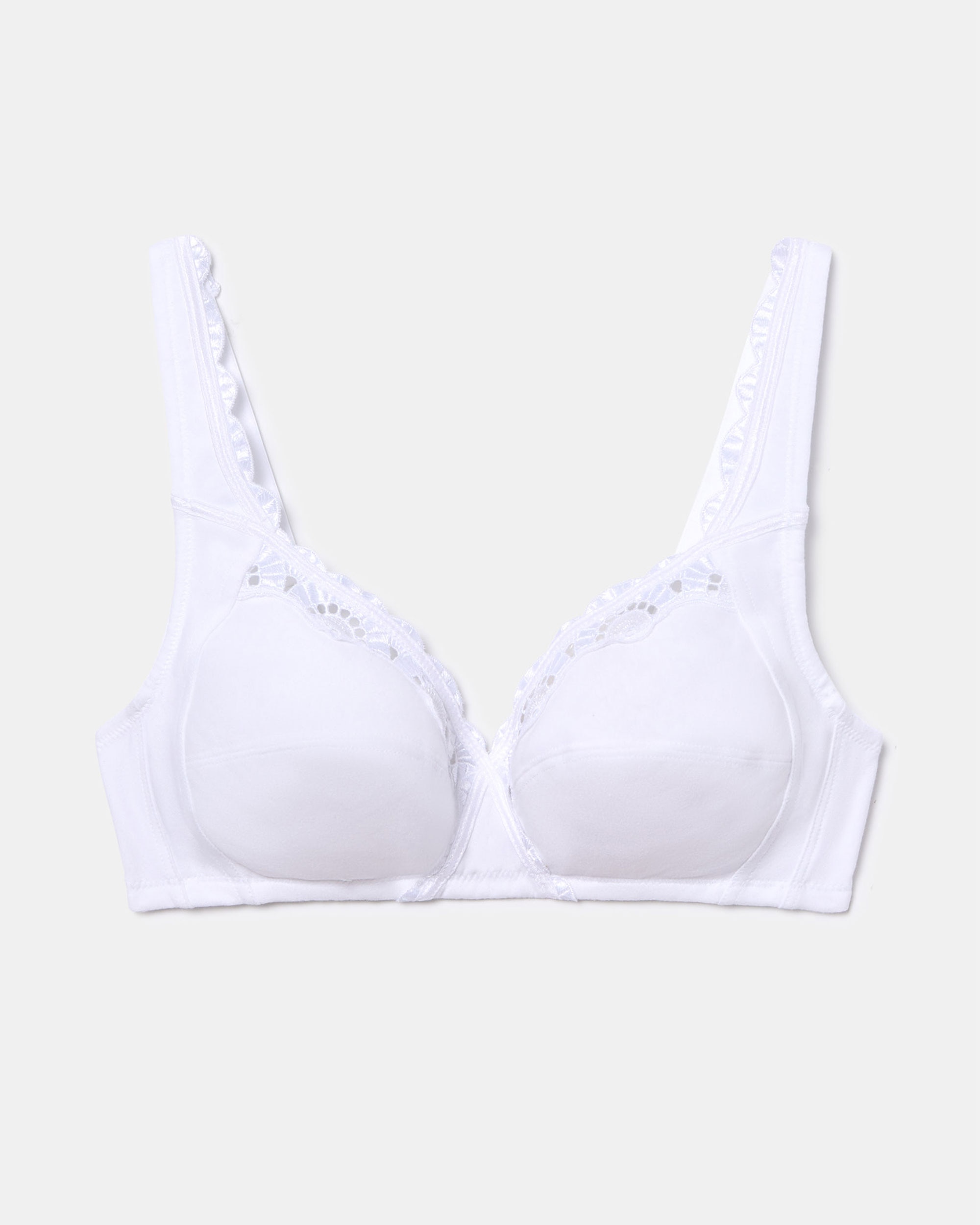 Soutien sem Aros de Sustentação Clássica com Renda Branco-4
