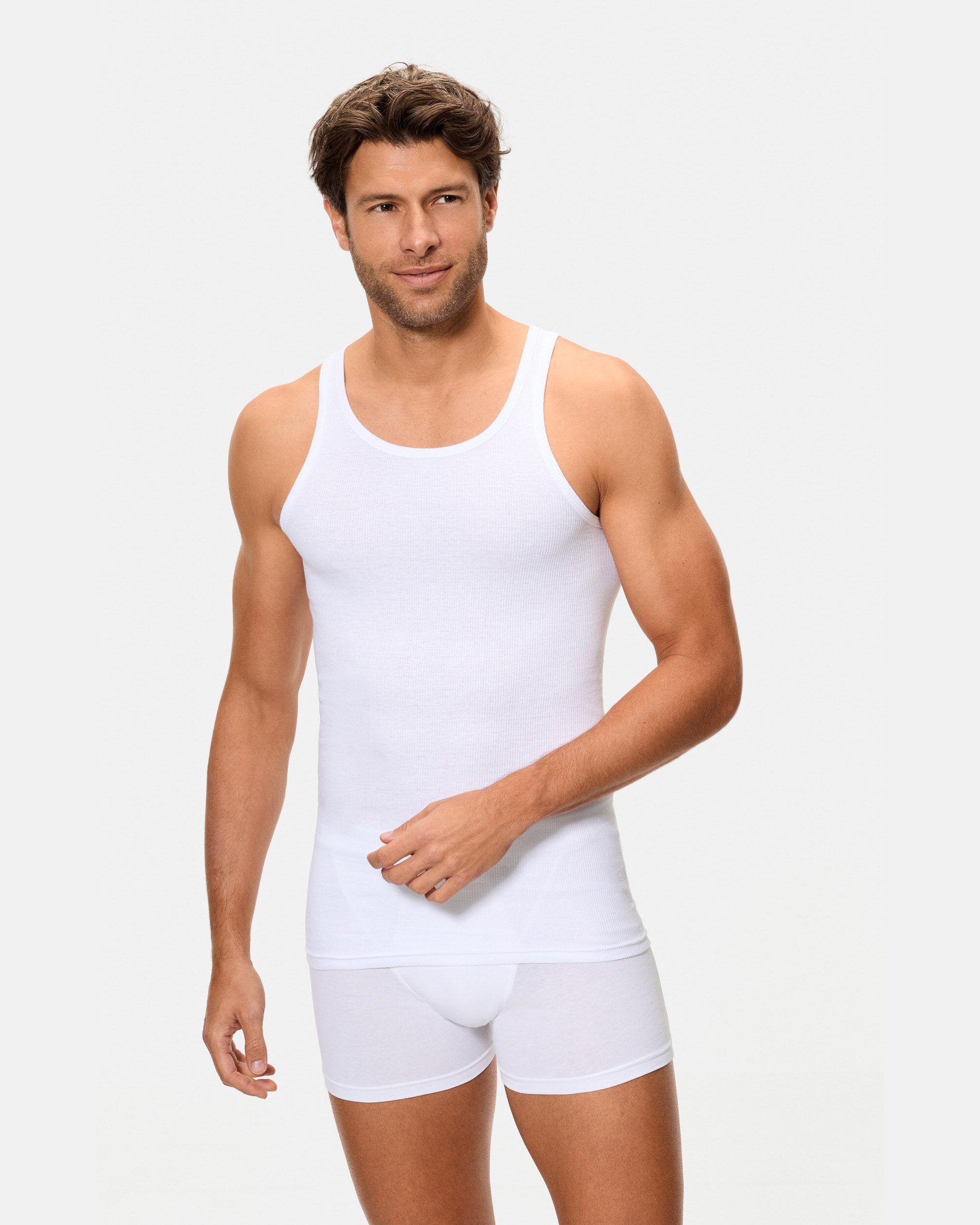 T-shirt Interior de Alças Ocean 100% Algodão Branco-3