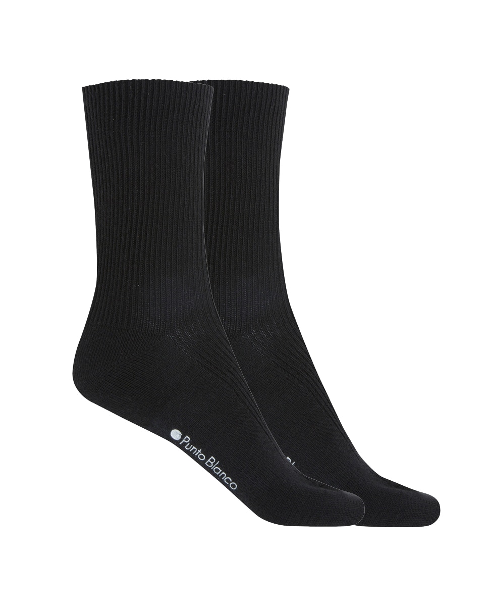 Pack de 2 Pares de Meias Caneladas Preto-1