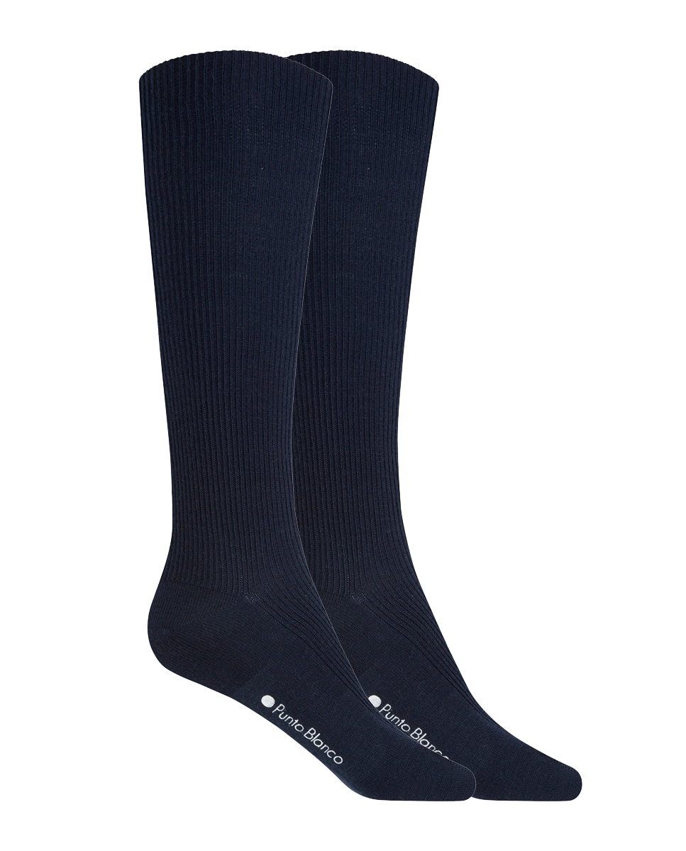 Pack de 2 Pares de Meias Caneladas Punto Blanco Azul-marinho-1