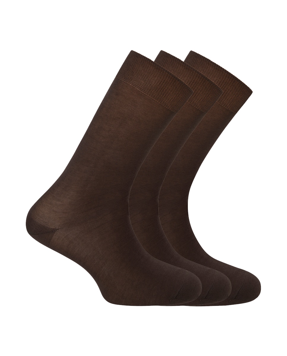 Imagem 0 de Pack de 3 Pares de Meias Curtas de Algodão Mercerizado Lisas