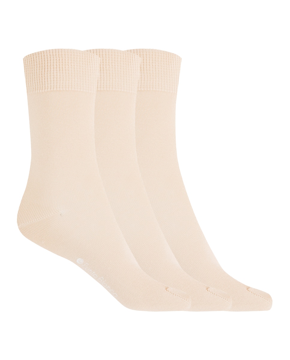 Imagem 0 de Pack de 3 Pares de Meias Lisas de Algodão Mercerizado Para Bebé