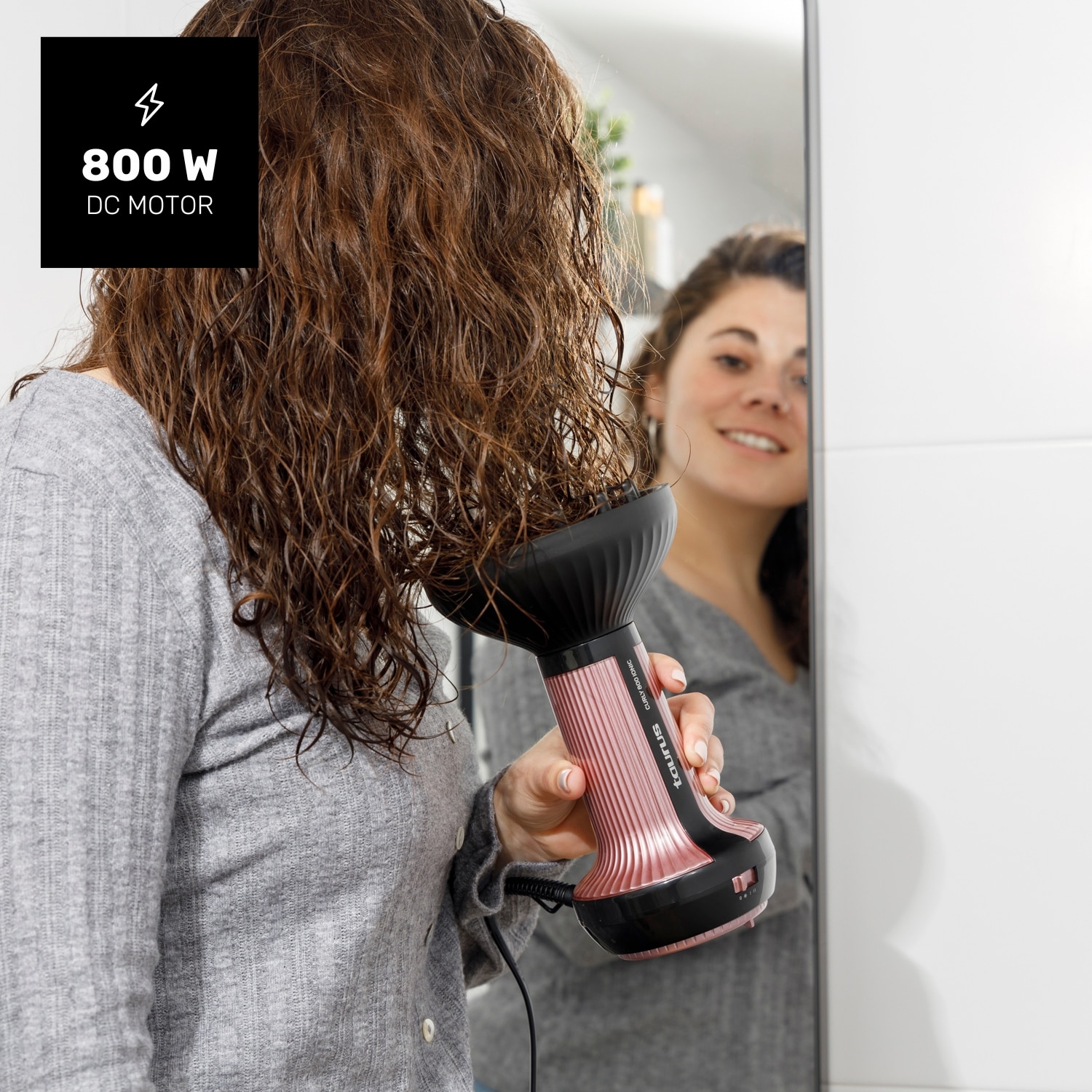 Secador de Cabelo Difusor Taurus Curly 800 Ionic Preto / Rosa-2