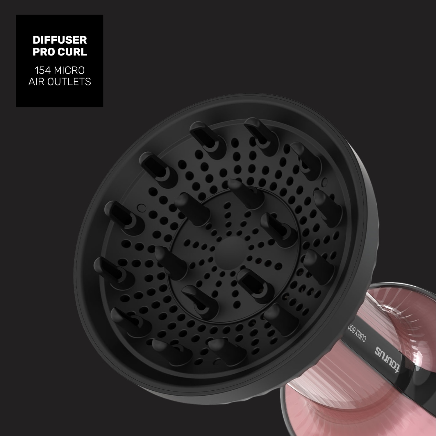 Secador de Cabelo Difusor Taurus Curly 800 Ionic Preto / Rosa-5