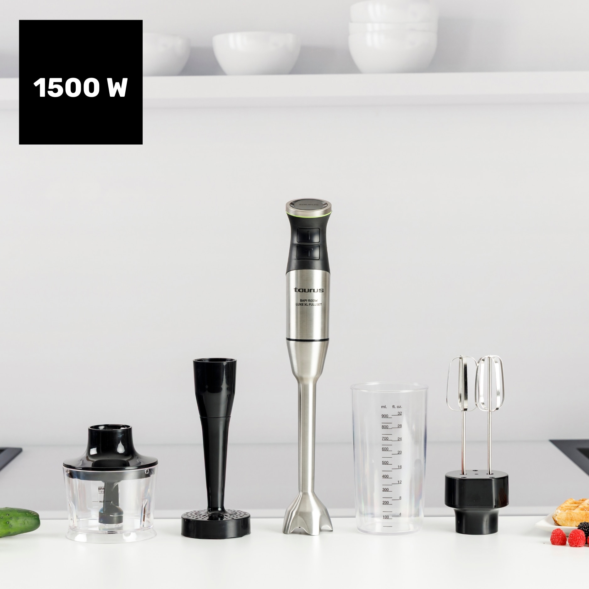 Varinha Mágica Taurus Bapi 1500 Luxe XL Full Set copo 900ml 1500W Preto-2