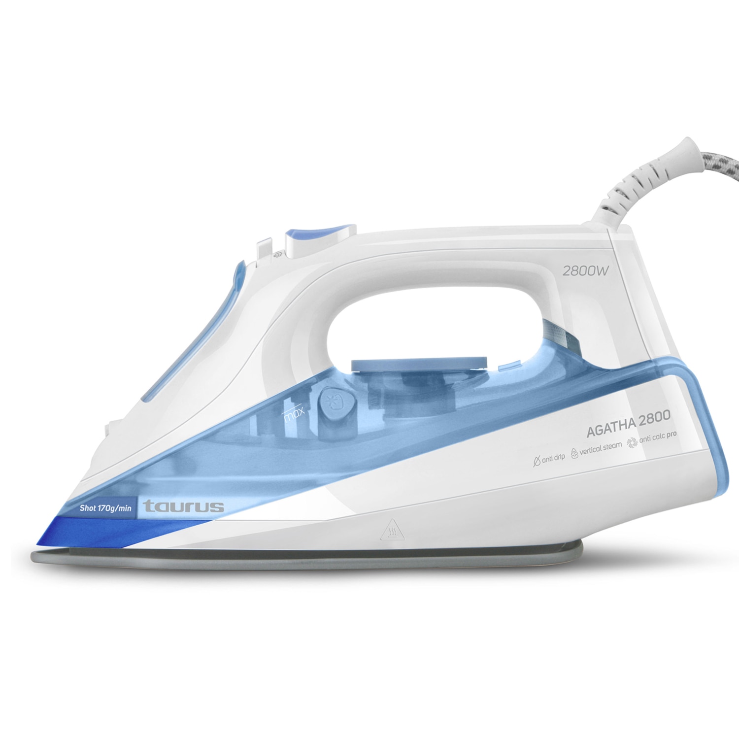 Ferro a vapor Taurus Agatha 2800 antigotejamento Branco / Azul-2