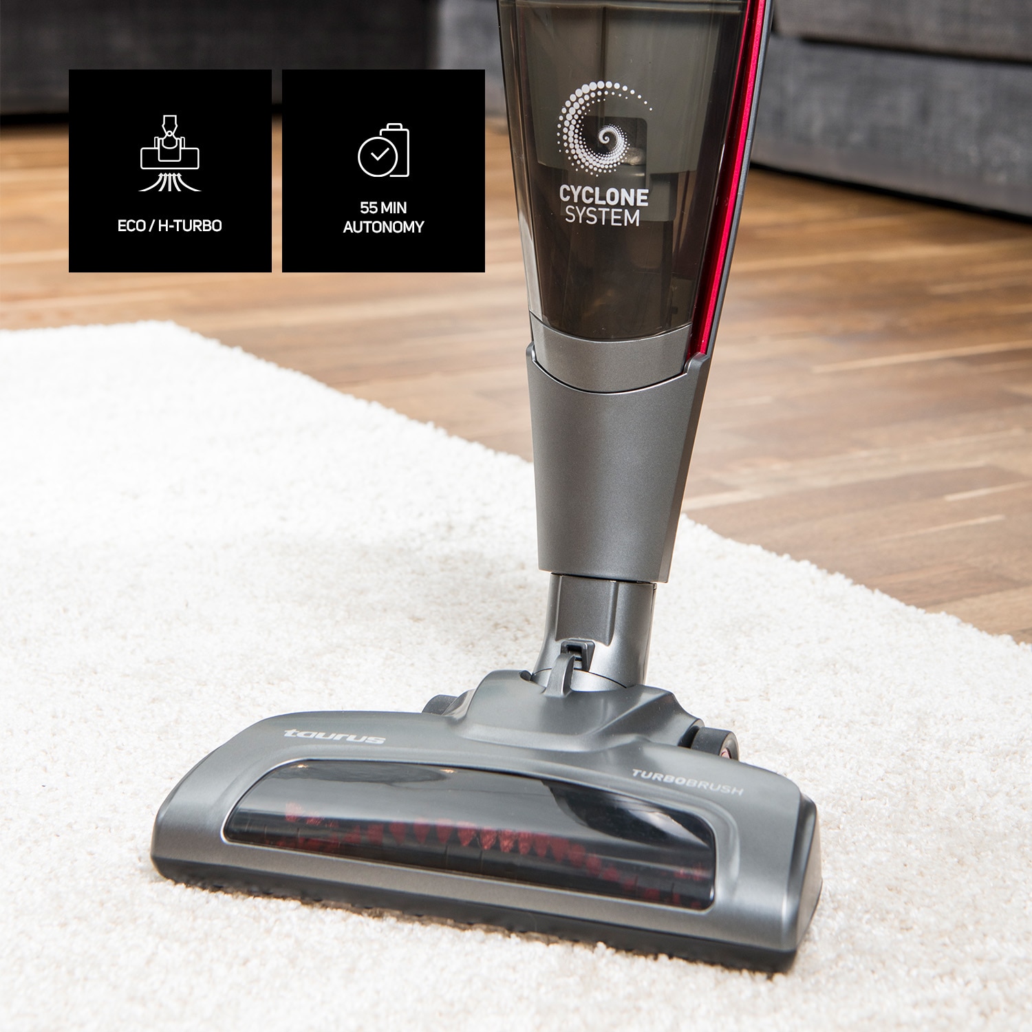 Aspirador vertical Taurus Unlimited 29.0 Lithium Vermelho-3