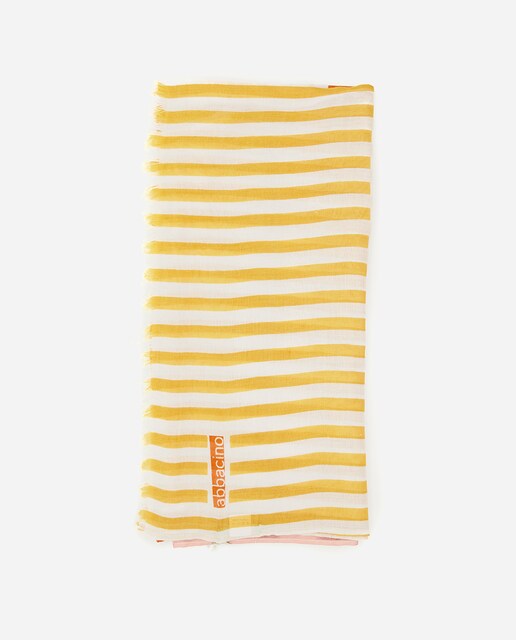 Imagem 0 de Lenço Summer Song de Viscose com Estampado às Riscas em Amarelo