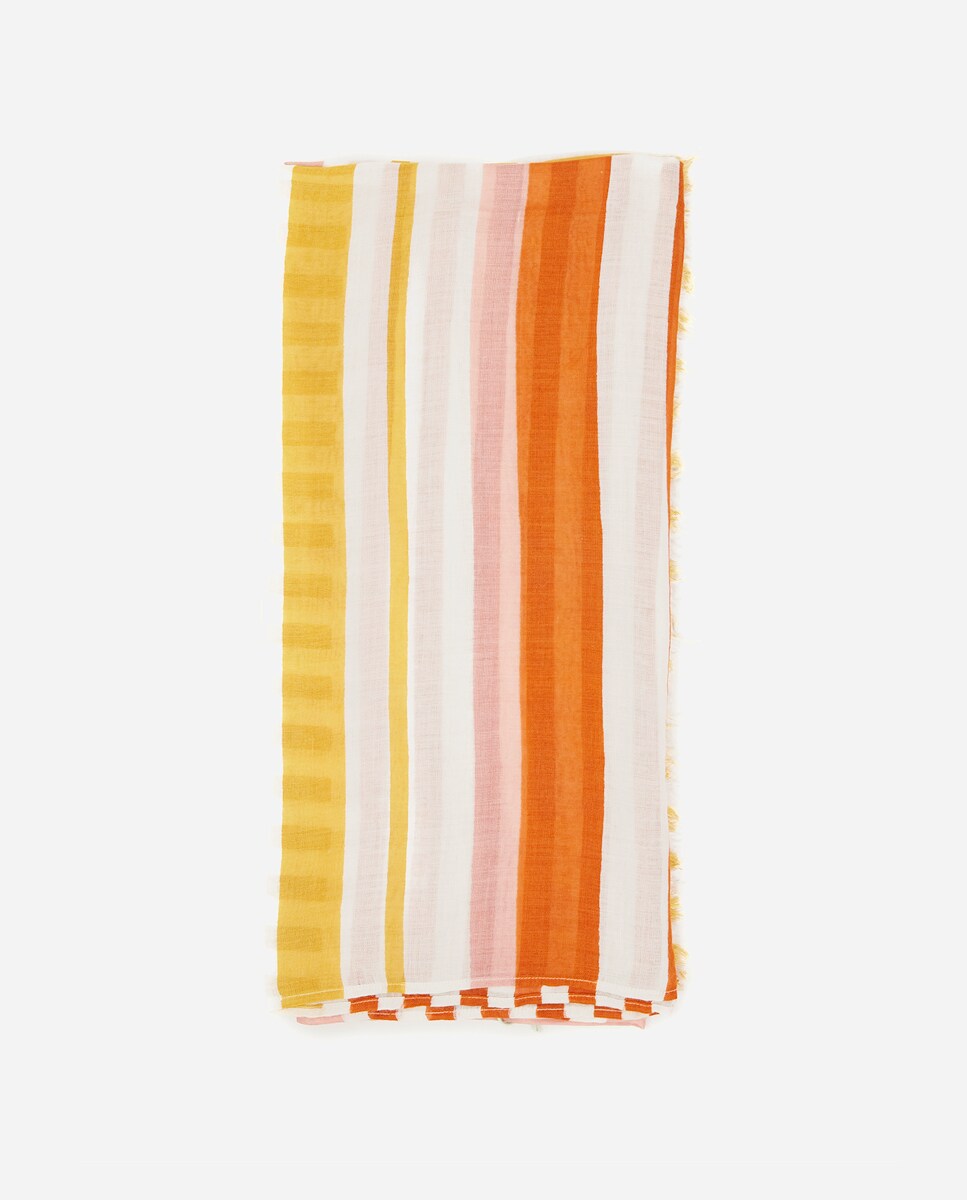 Lenço Summer Song de Viscose com Estampado às Riscas em Amarelo Amarelo-2