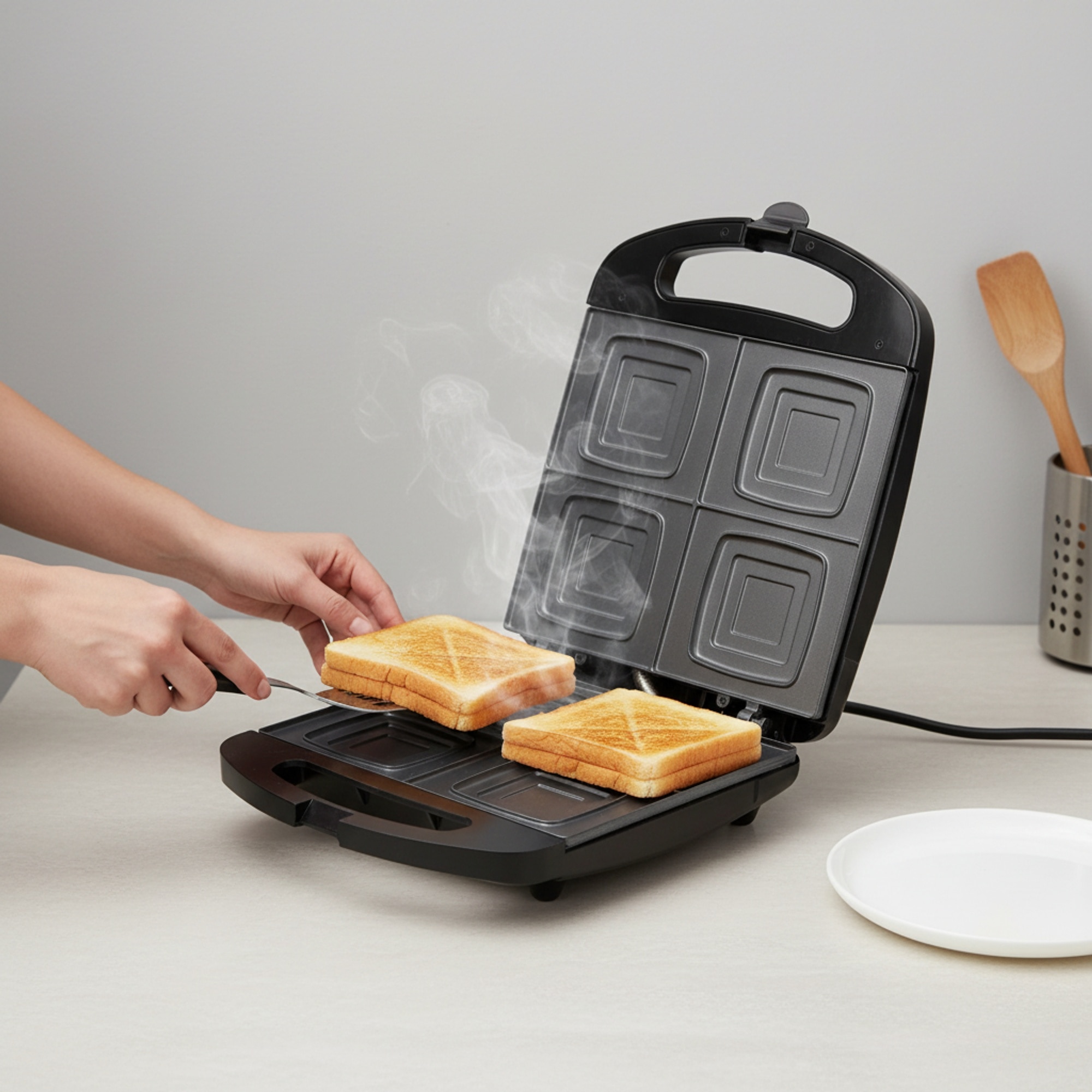 Sanduicheira Jata SW546 para 4 sanduíches com placas antiaderentes Preto-5