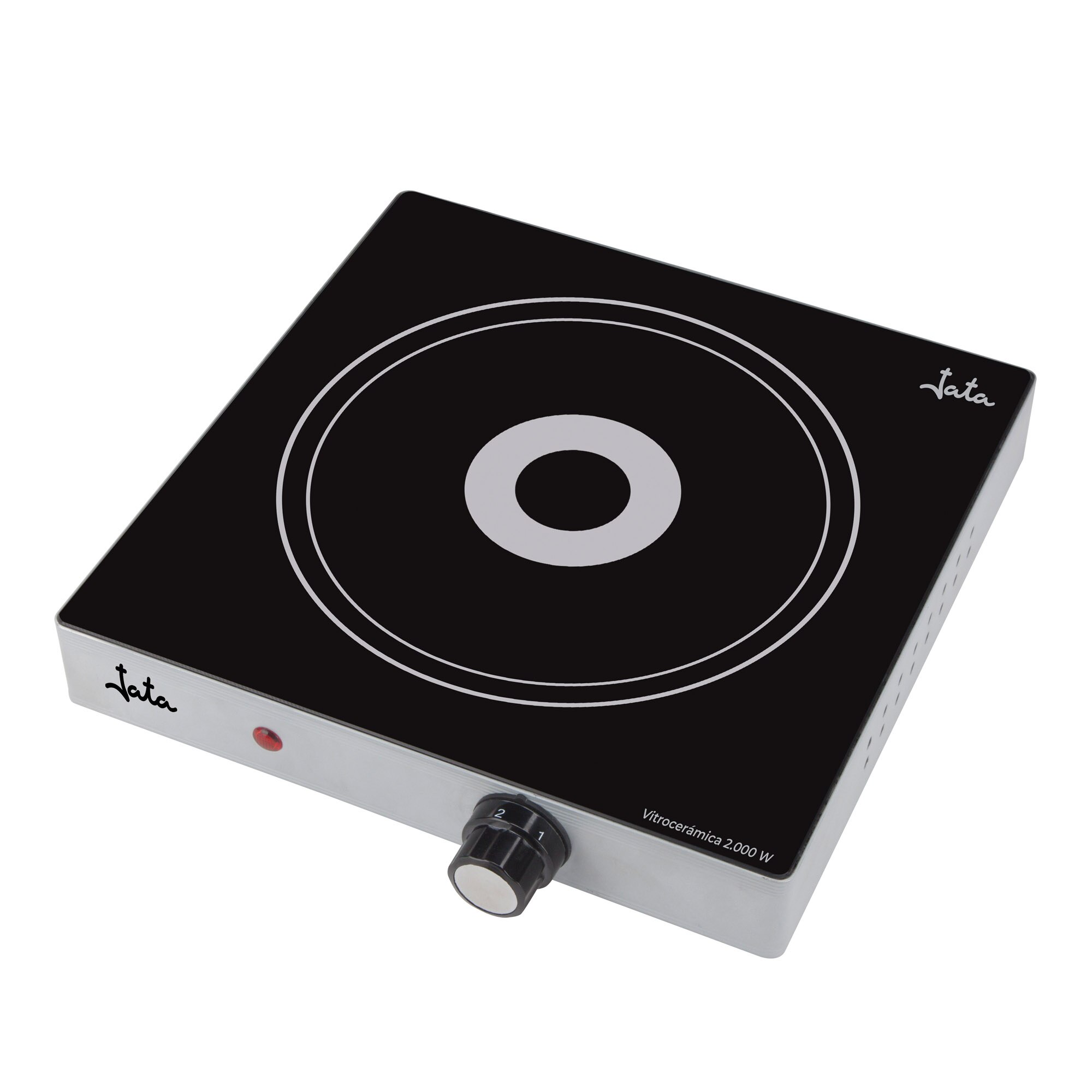 Placa Elétrica Vitrocerâmica Portátil Jata V139 de Un Fuego de 18 Cm de Diámetro Cinzento-2