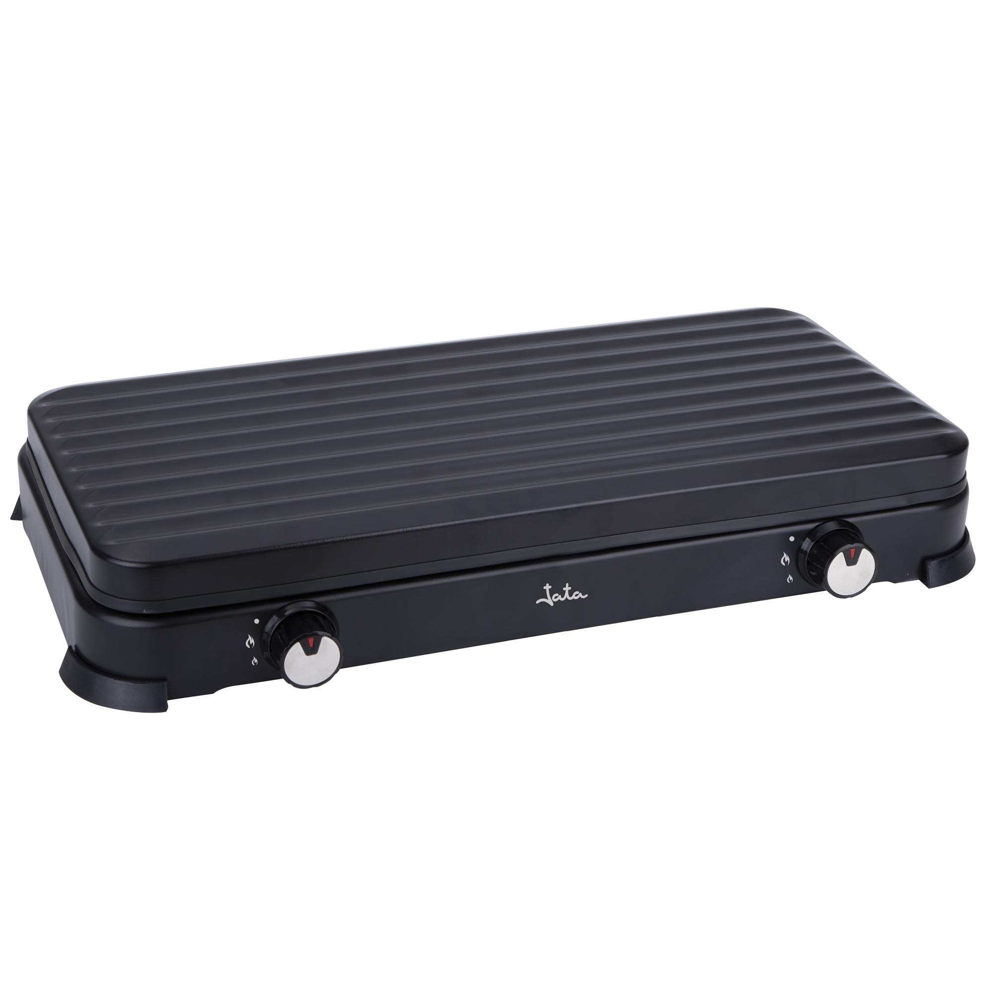Fogão A Gás Portátil Jata JECG2702 de 2 Fogos com Grelha com Tampa Protectora Extraíble Preto-3