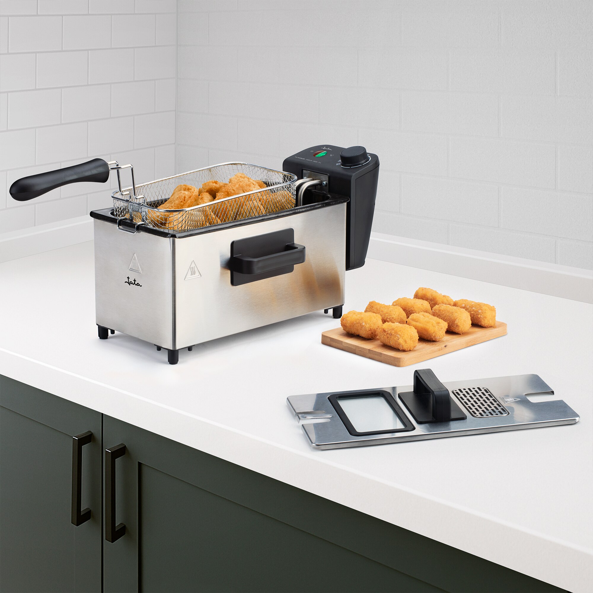 Fritadeira de óleo Jata JEFR1680 de 3 litros e 2000 W Cinzento-2