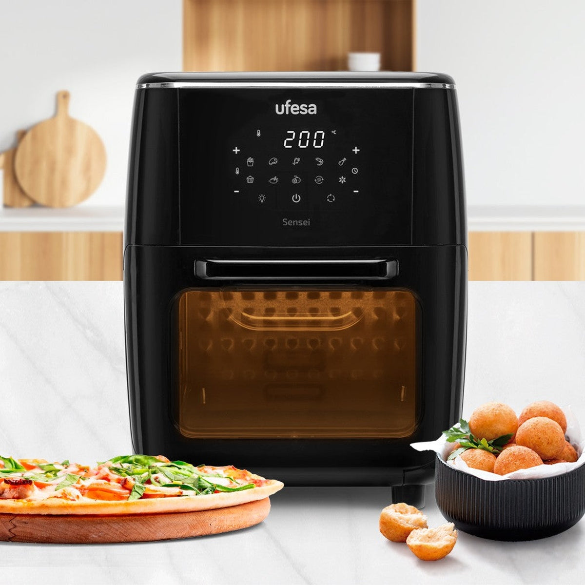 Fritadeira de Ar Quente Ufesa Sensei com capacidade para 12 litros e digital Preto-2