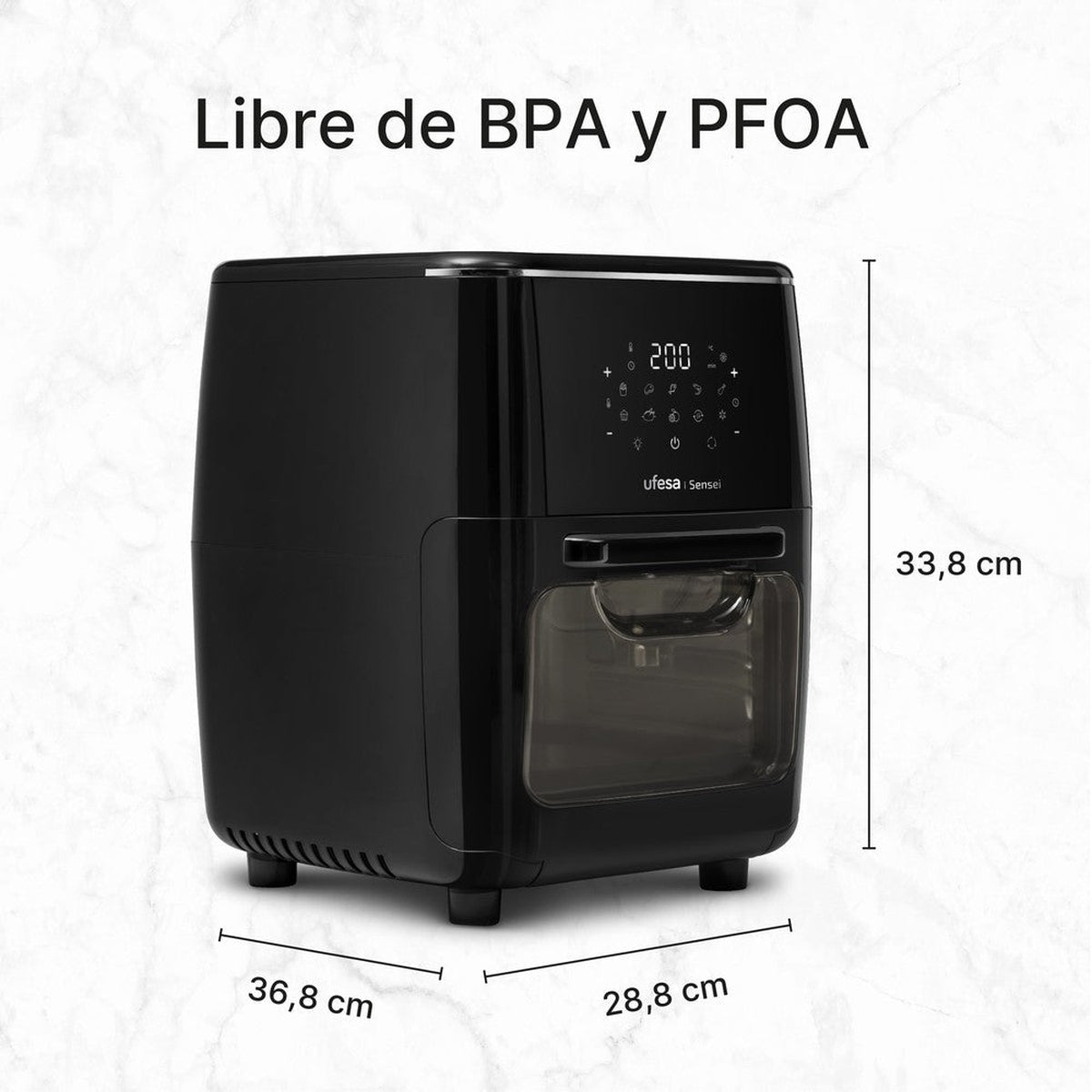Fritadeira de Ar Quente Ufesa Sensei com capacidade para 12 litros e digital Preto-3