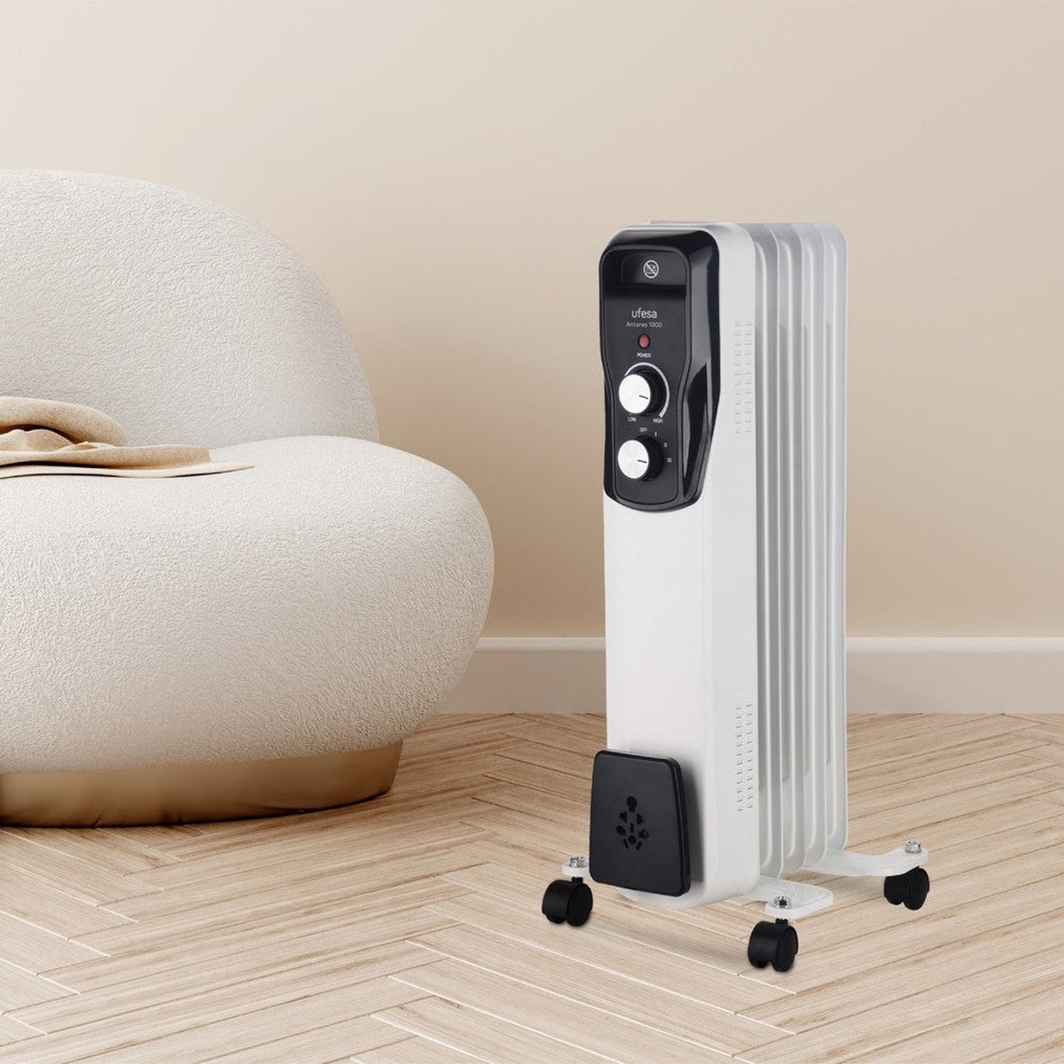 Radiador a Óleo Ufesa Antares 1000 com 5 elementos Branco-3