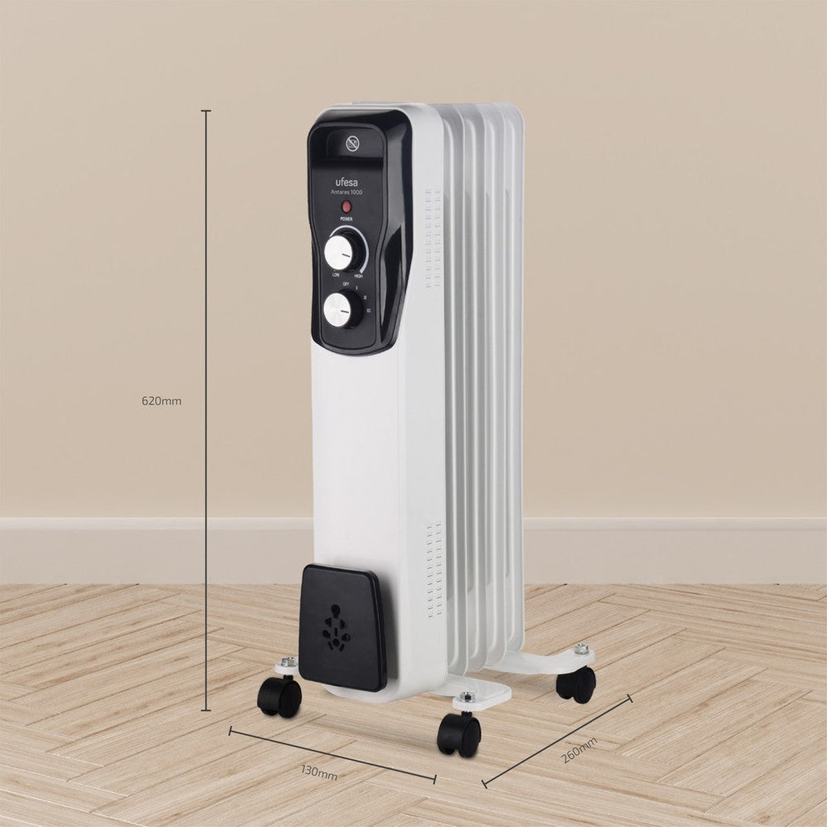 Radiador a Óleo Ufesa Antares 1000 com 5 elementos Branco-4