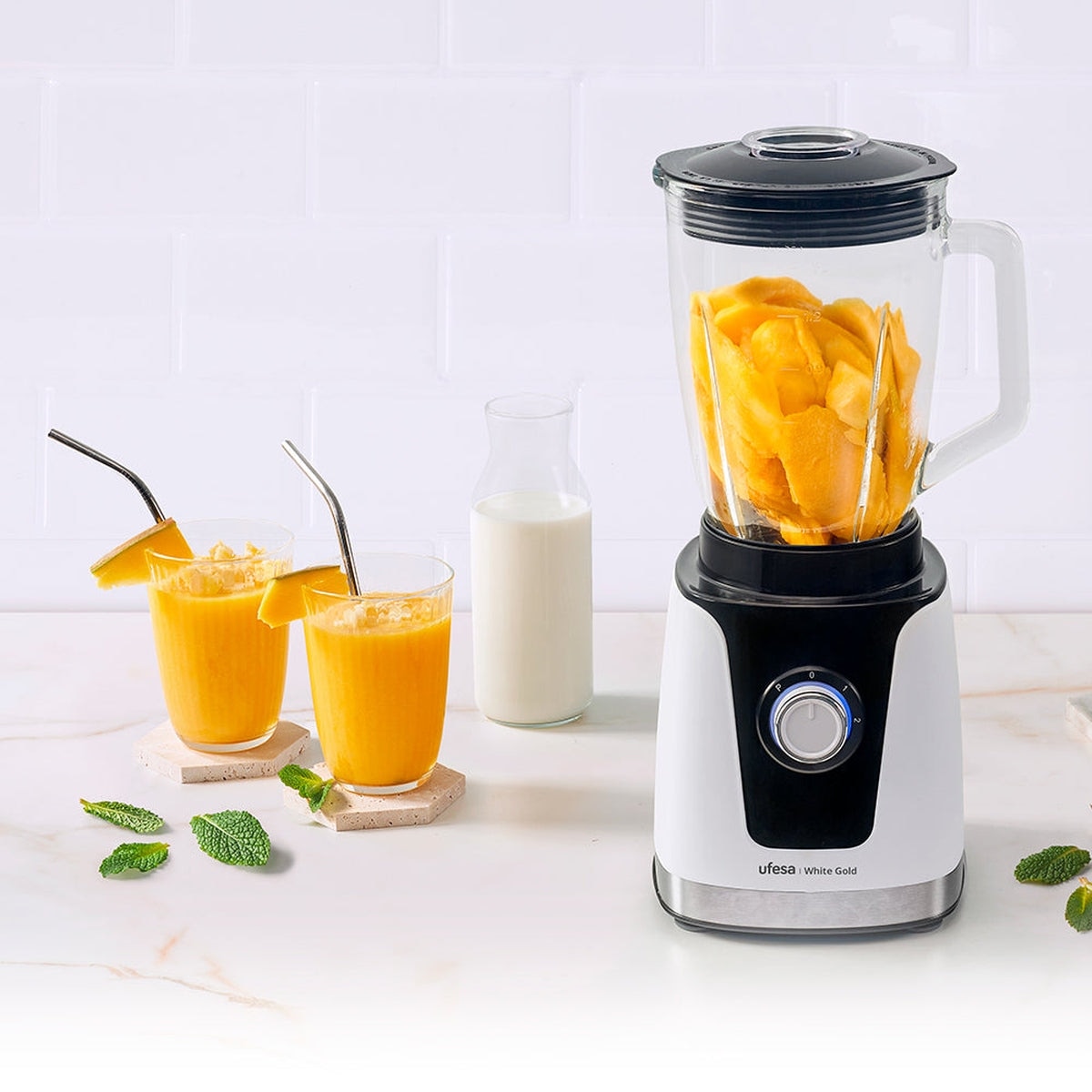 Liquidificador de Copo Ufesa White Gold 1.5L 1500W Branco-2