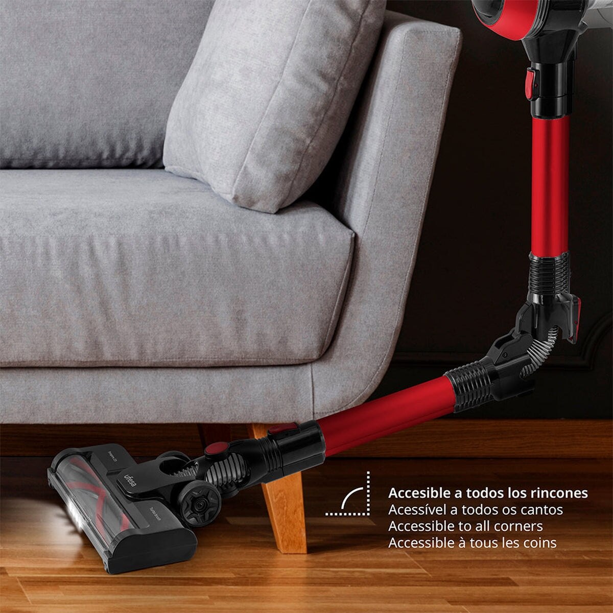 Aspirador Vertical Ufesa Inspire Z3 Digital 22.2V Vermelho / Preto-4