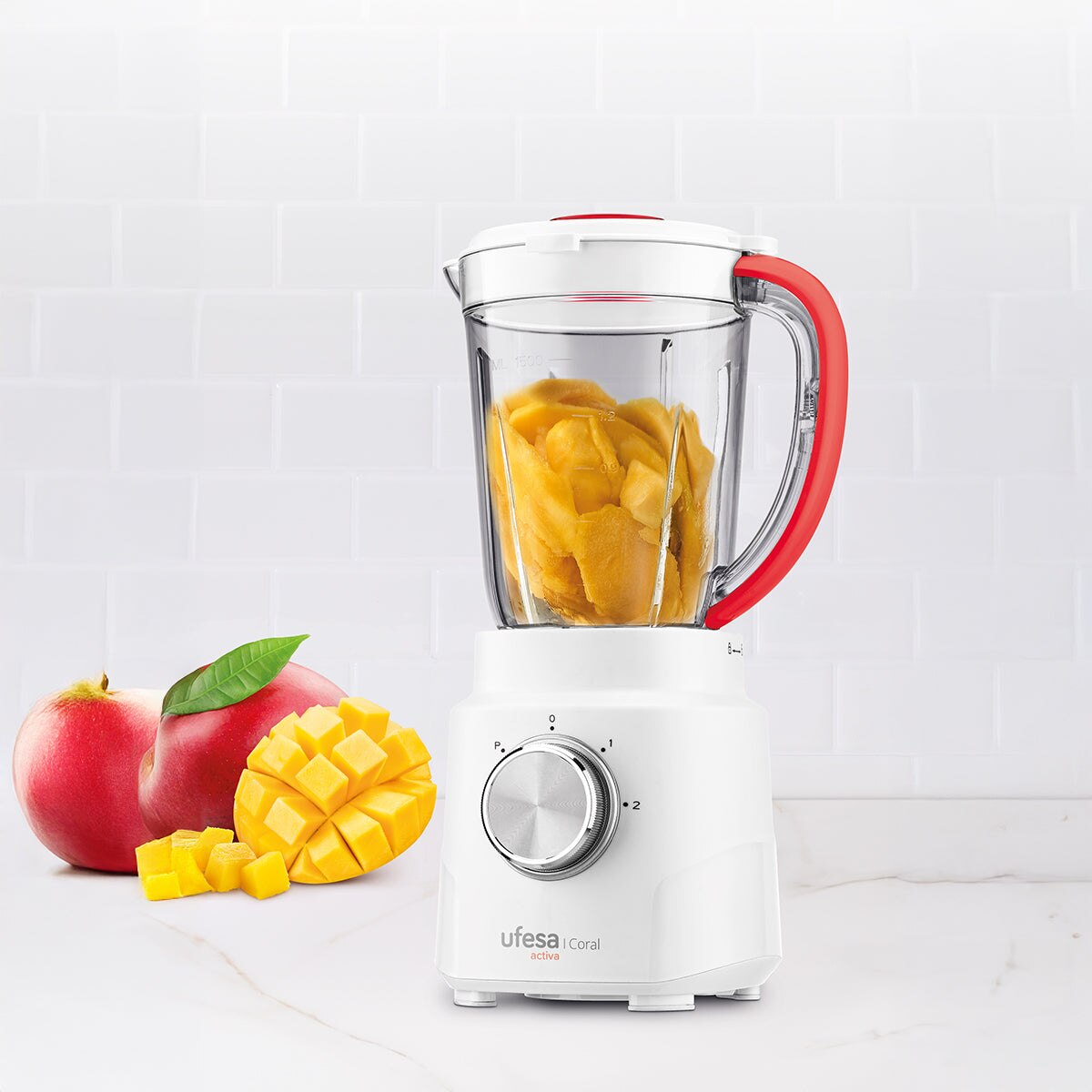 Liquidificador de Copo Ufesa 600W Coral Branco-2