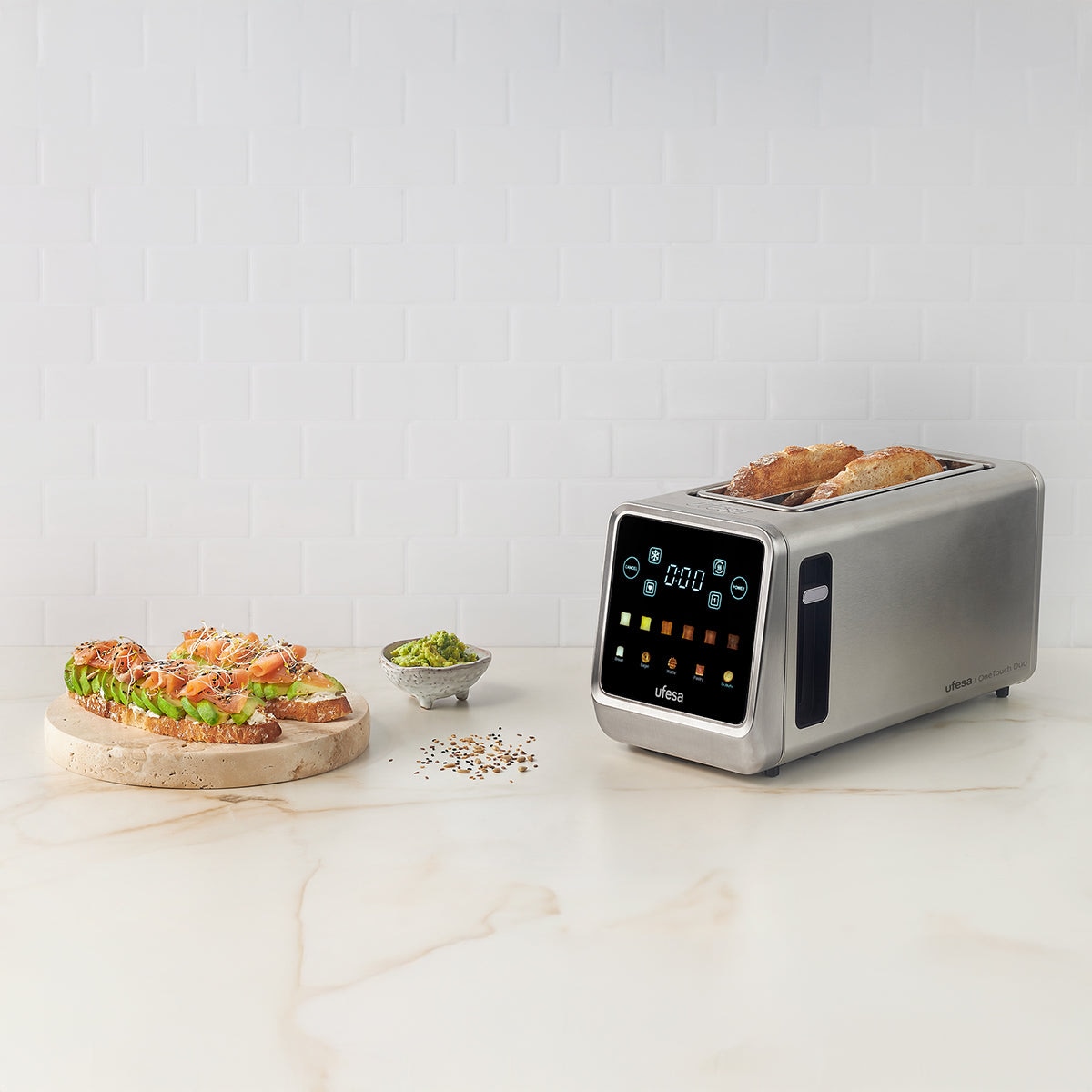Torradeira digital Ufesa OneTouch Duo Plus de 2 ranhuras 1450W Prata-2