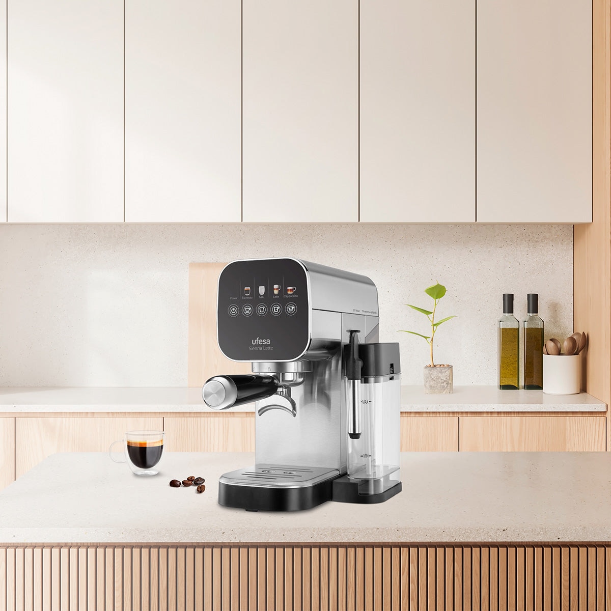 Máquina de Café Espresso Ufesa Thermoblock Sienna Latte Preto / Prata-2