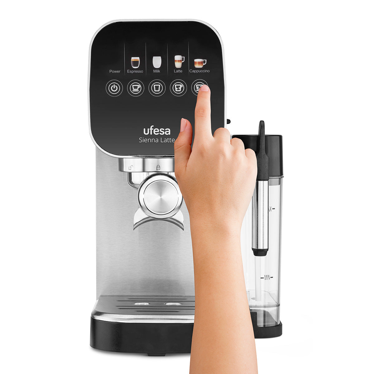 Máquina de Café Espresso Ufesa Thermoblock Sienna Latte Preto / Prata-3