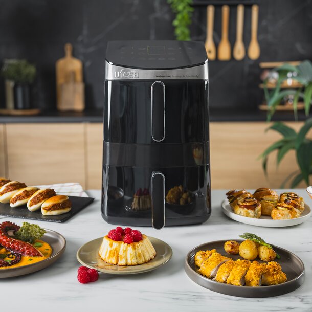 Fritadeira de Ar Quente Ufesa Flamingo Duo 11,5L Preto-3