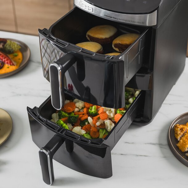 Fritadeira de Ar Quente Ufesa Flamingo Duo 11,5L Preto-4