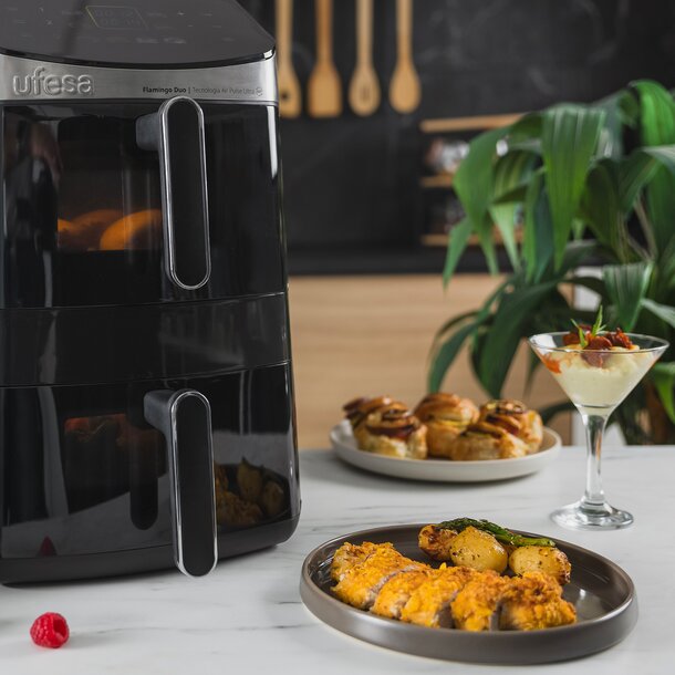 Fritadeira de Ar Quente Ufesa Flamingo Duo 11,5L Preto-6