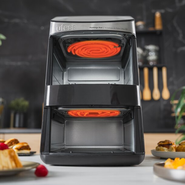 Fritadeira de Ar Quente Ufesa Flamingo Duo 11,5L Preto-7