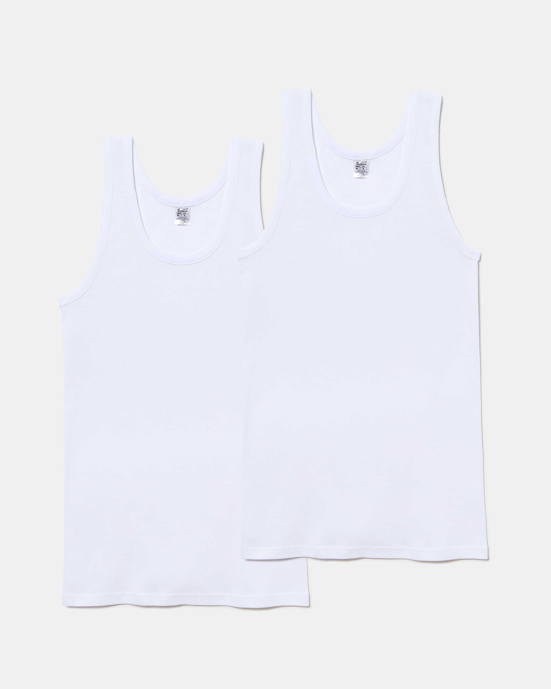 Pack de Duas T-shirts Interiores de Alças Branco-1