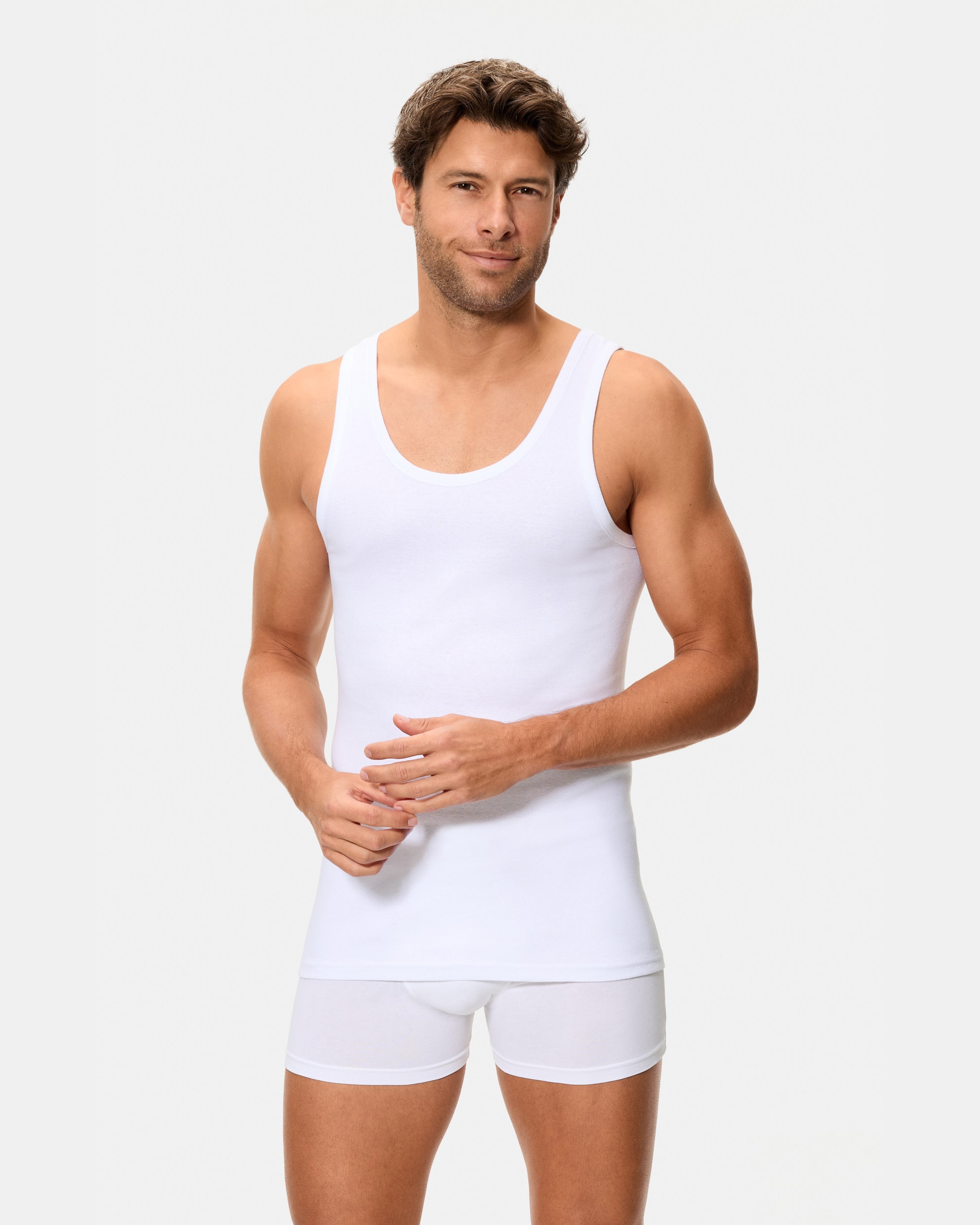 Pack de Duas T-shirts Interiores de Alças Branco-2