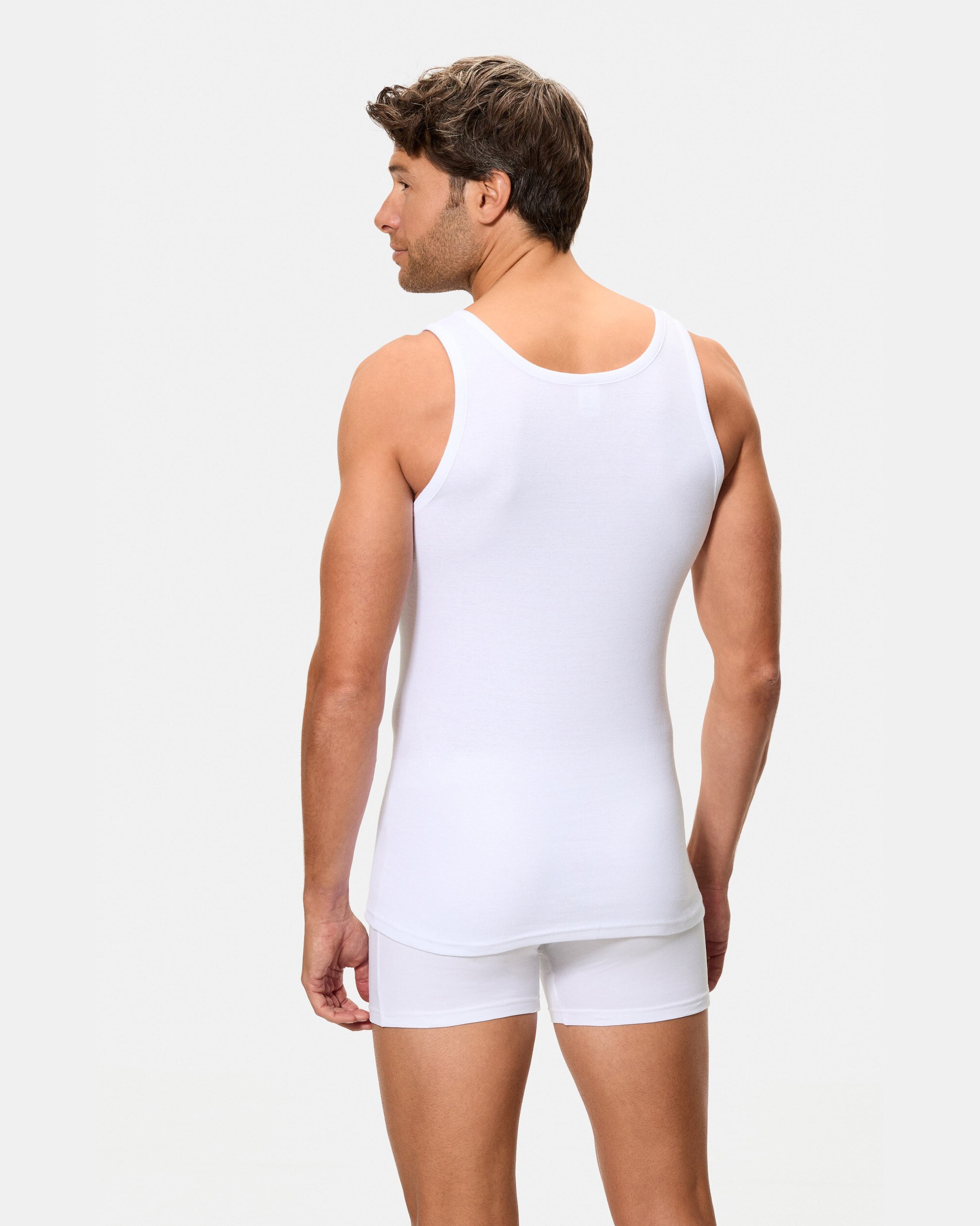Pack de Duas T-shirts Interiores de Alças Branco-3