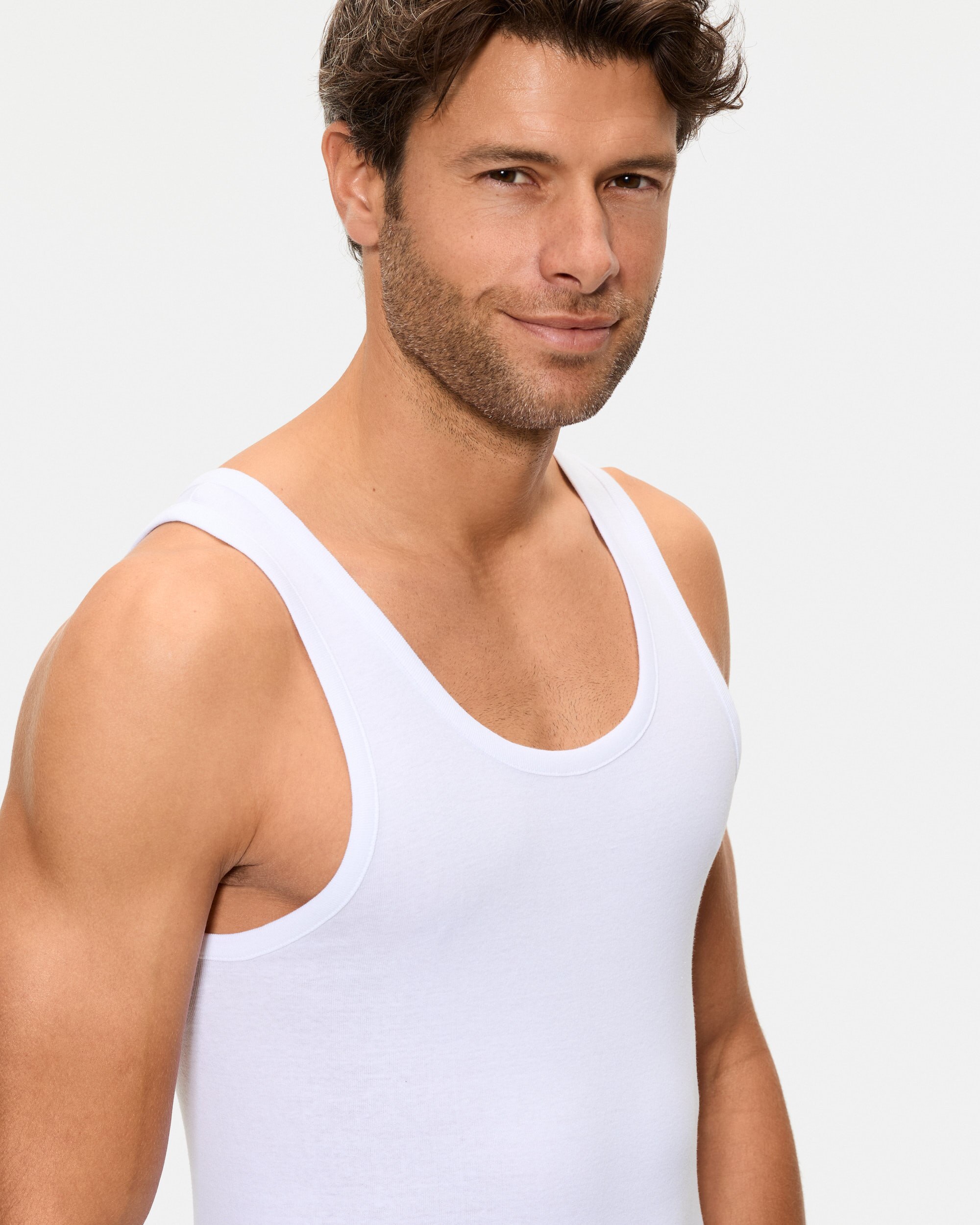 Pack de Duas T-shirts Interiores de Alças Branco-4