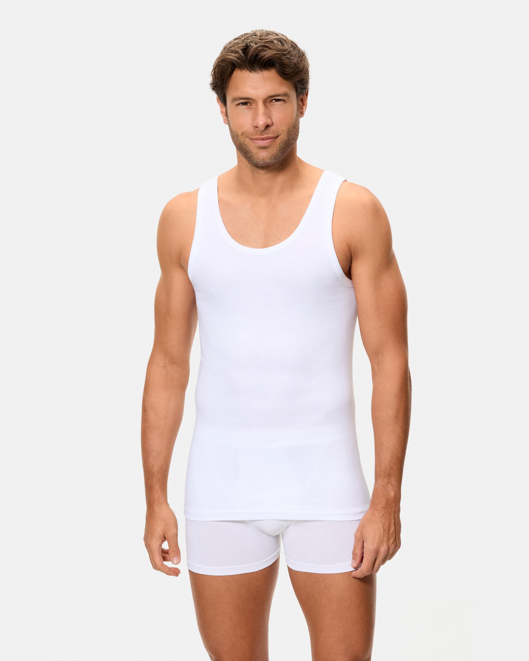 Pack de Duas T-shirts Interiores de Alças Branco-5