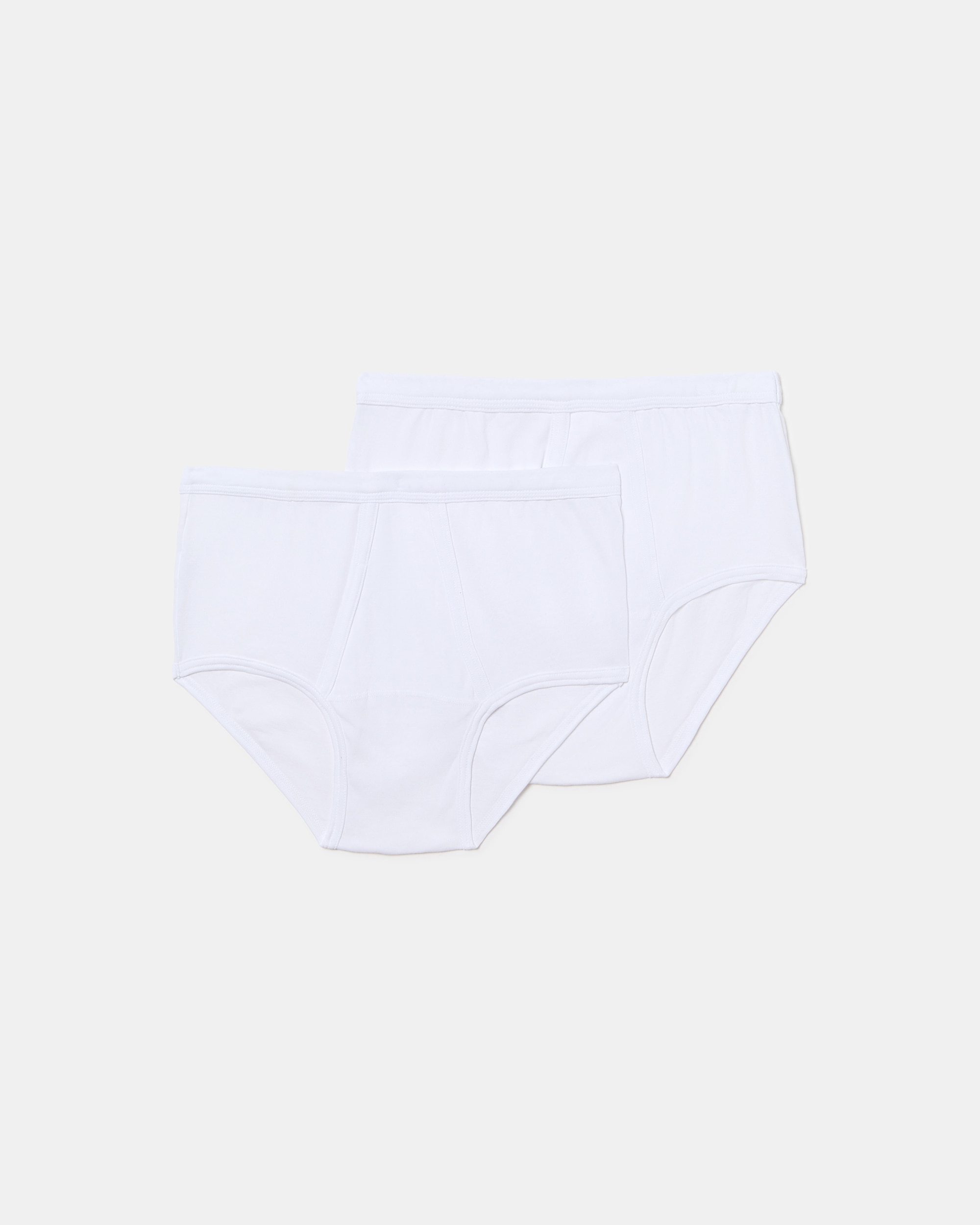 Pack de Dois Slips Abertos de Algodão Branco-1