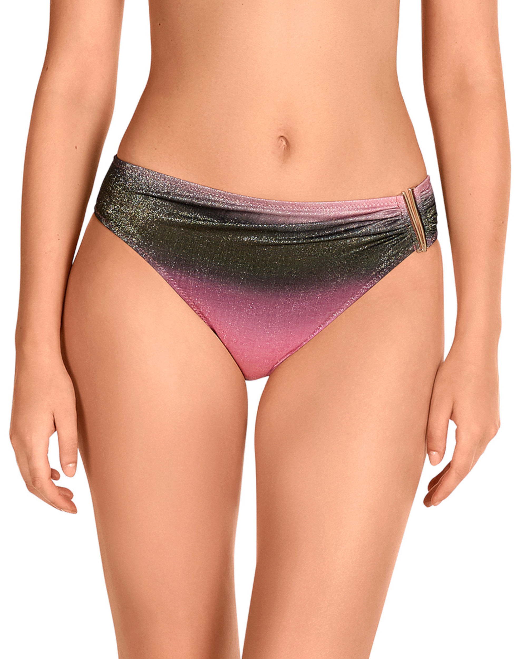 Imagem 0 de Cueca de Biquíni de Altura Média e Estampado Degradado com Lurex