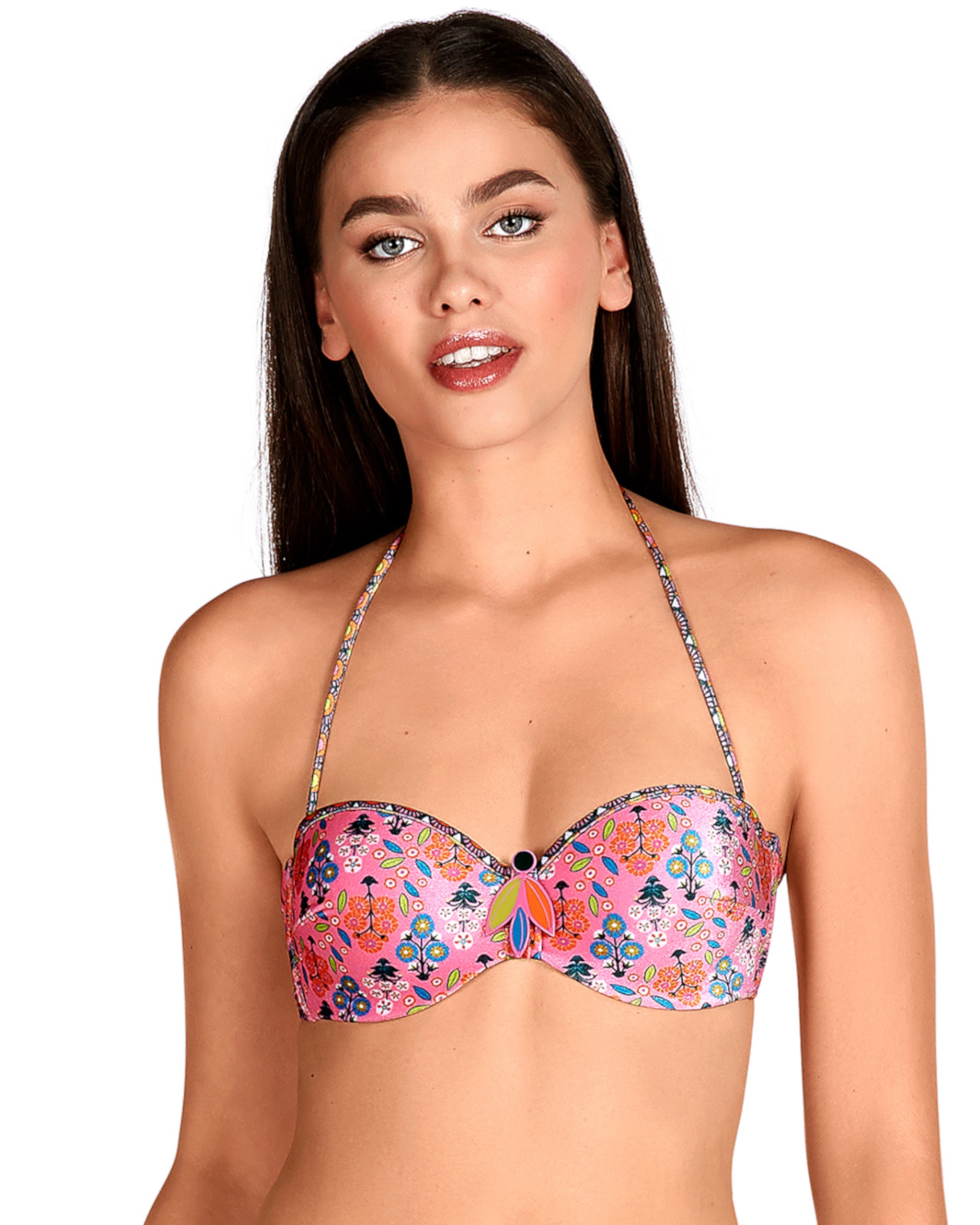 Imagem 0 de Top de Biquíni Bandeau Atado Ao Pescoço com Estampado Liberty