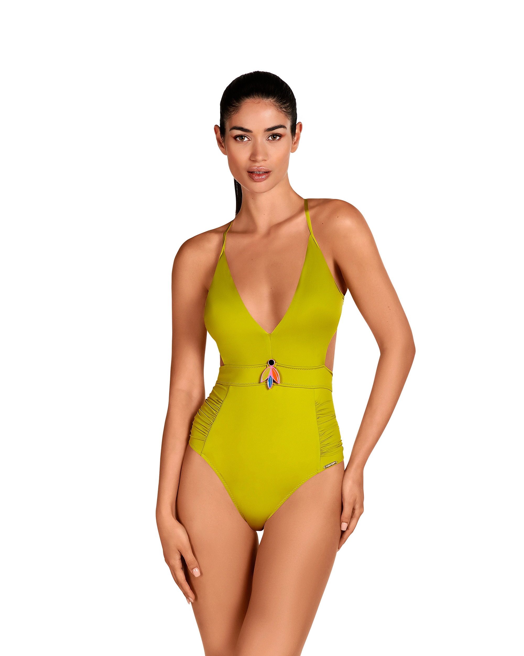 Imagem 0 de Fato de Banho com Alça Cruzada em Verde-oliva