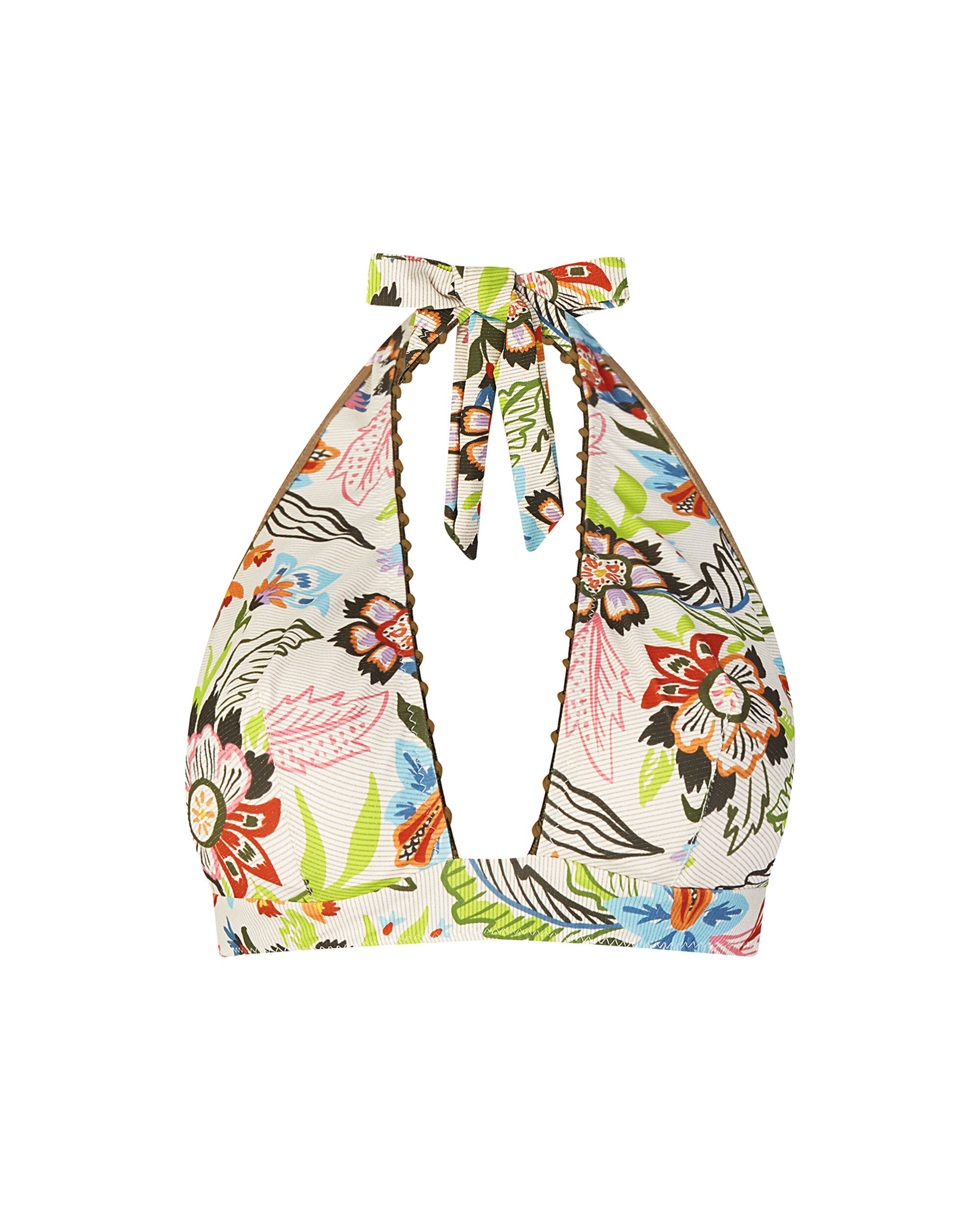 Top de Biquíni Halter com Estampado Floral e Lurex Multicolor-3