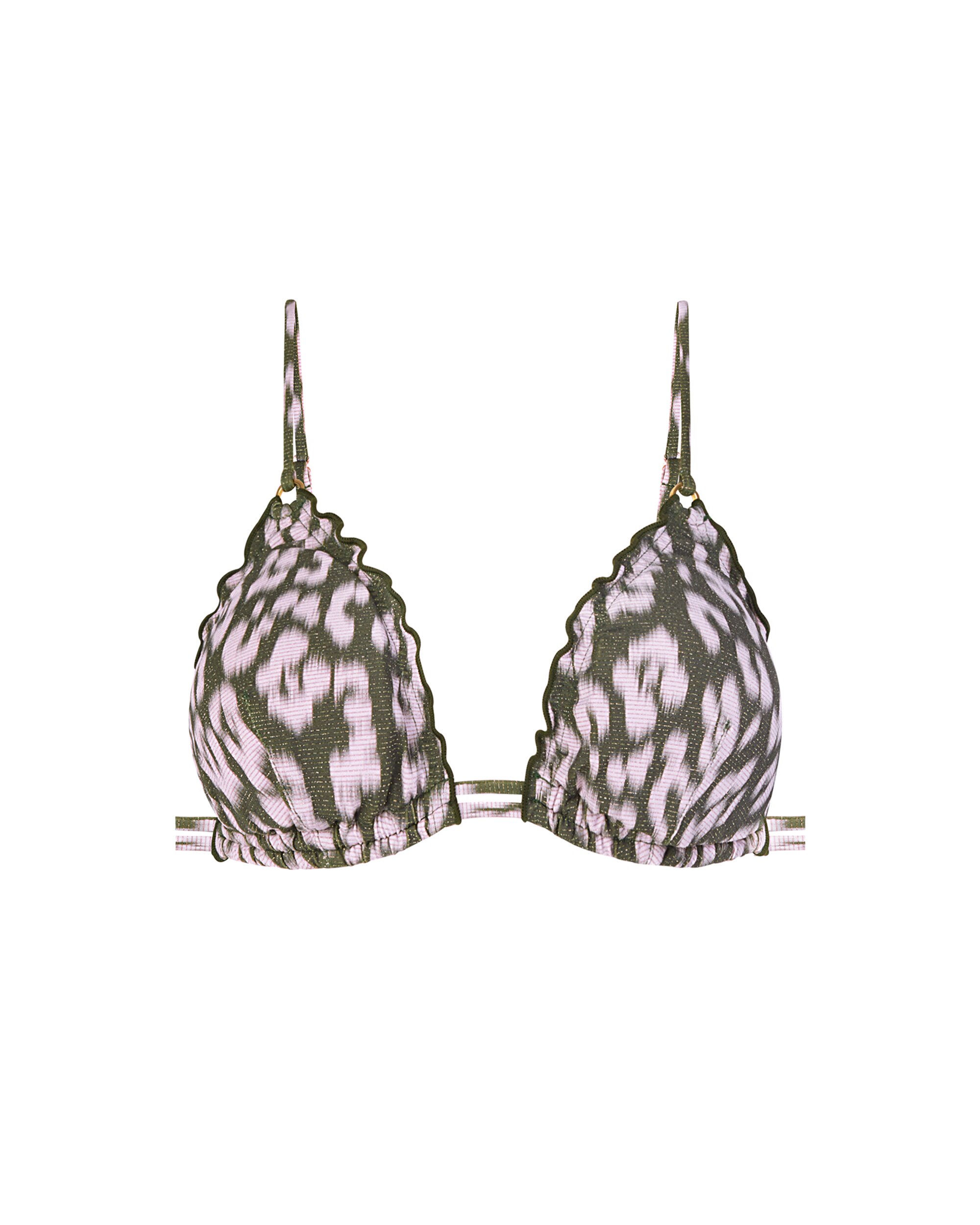 Top de Biquíni Triângulo Atado ao Pescoço e Costas Animal Print com Lurex Multicolor-3