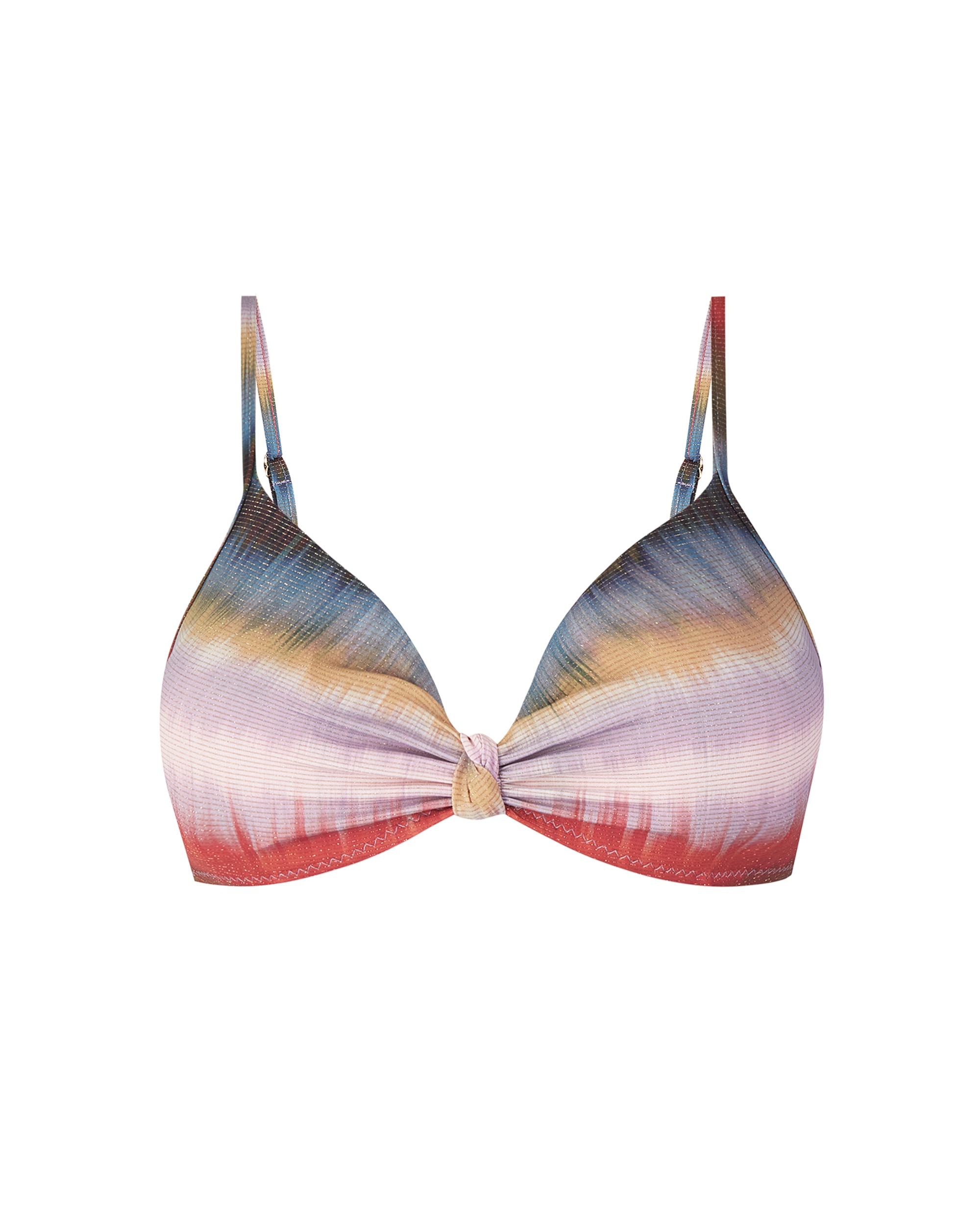 Top de Biquíni Bandeau Estampado com Lurex Multicolor-3