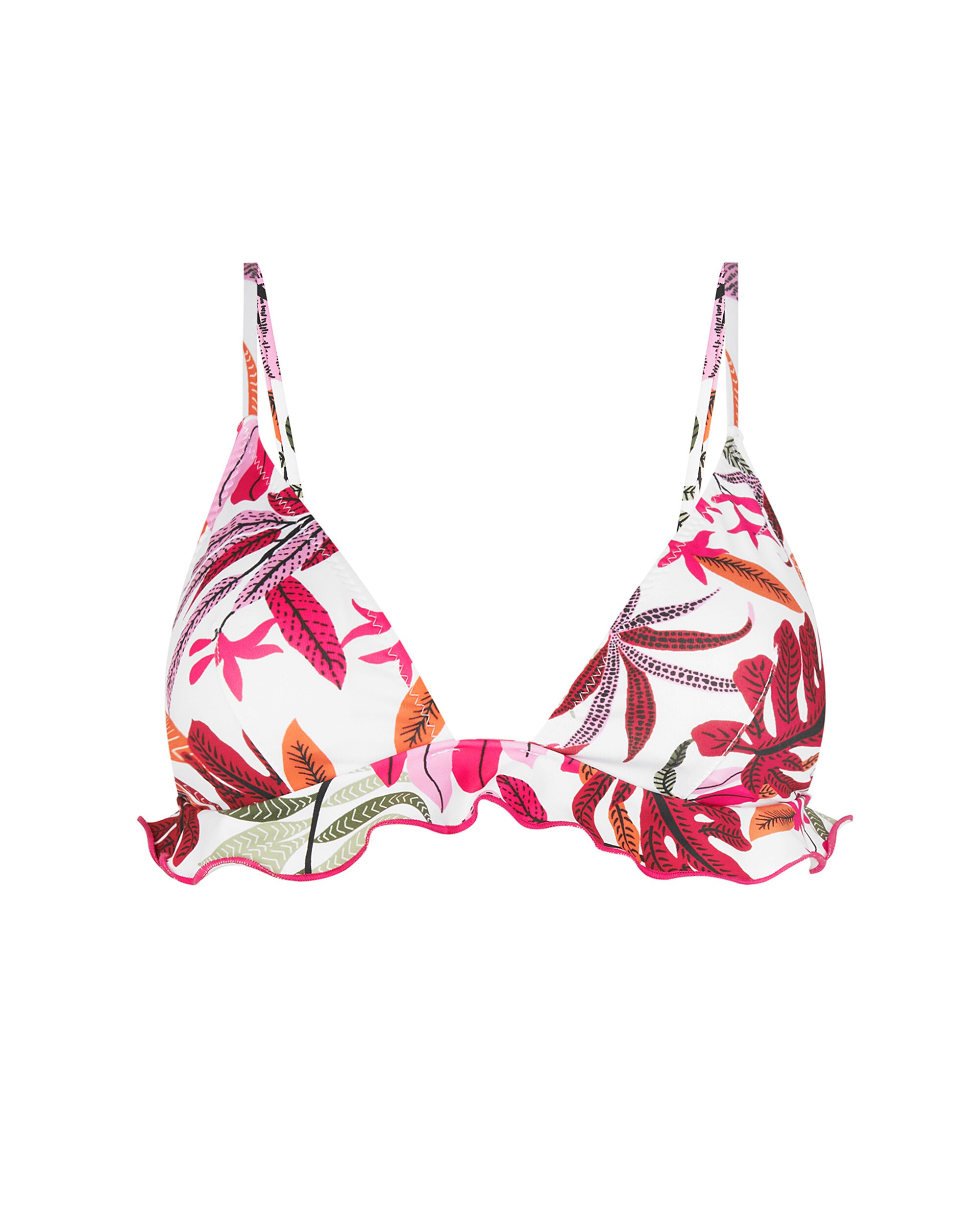Top de Biquíni Triângulo com Folho e Estampado Floral Multicolor-3