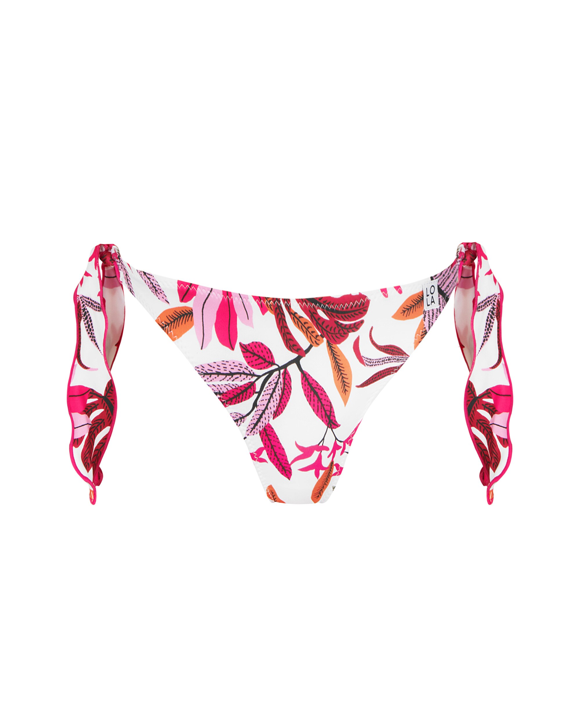 Cueca de Biquíni com Laços e Estampado Floral Multicolor-3
